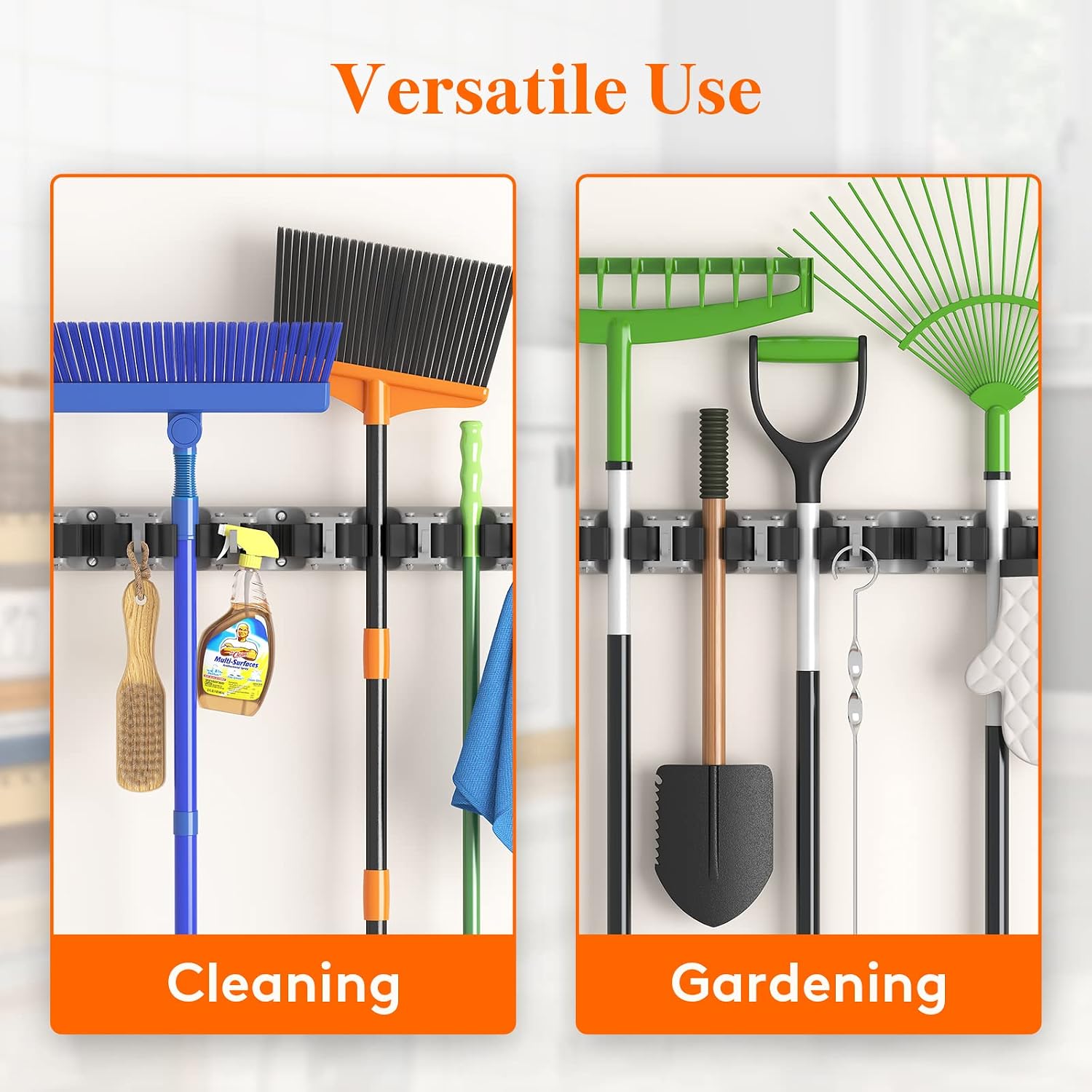 Thumbnail 6 de Lifewit 22068 Wall-Mounted Broom and Mop Holder, 5 Slots and 6 Hooks