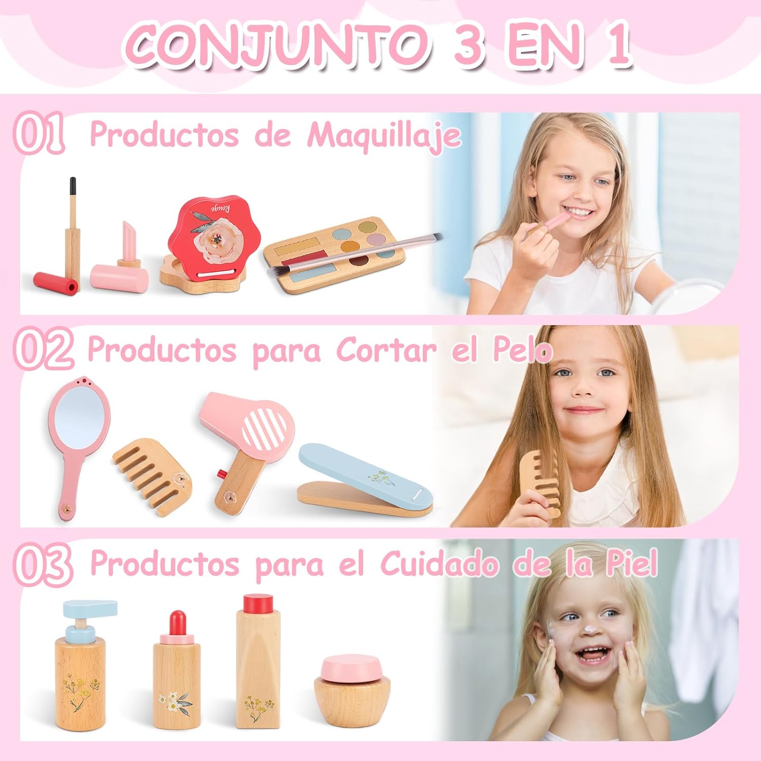 Detalle 2 de BuntWunder Set Maquillaje de Madera 25 piezas