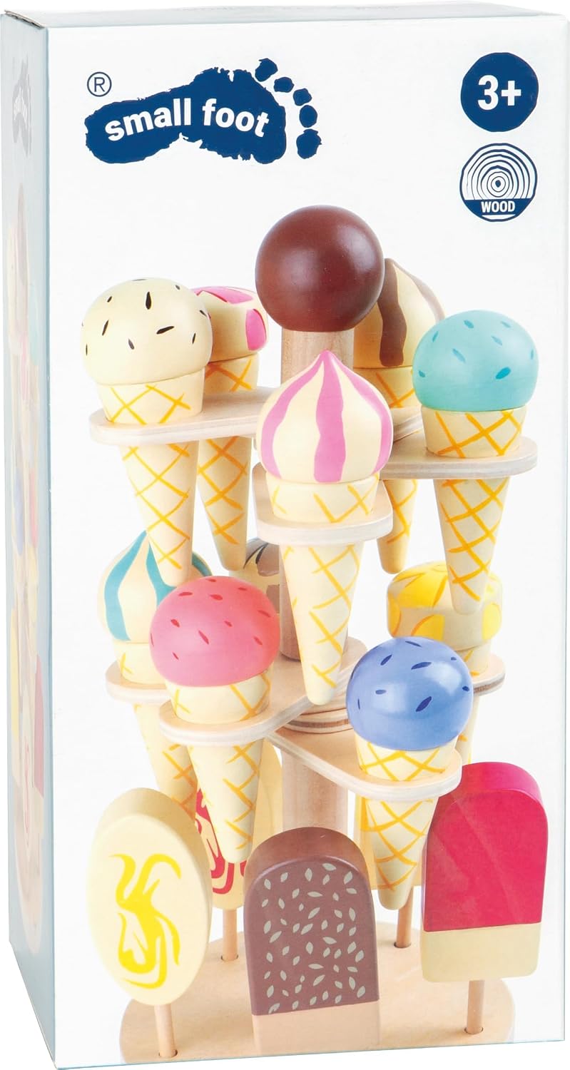 Detalle de small foot 1248 ruchomy drewniany stojak na lody, 15 rodzajów