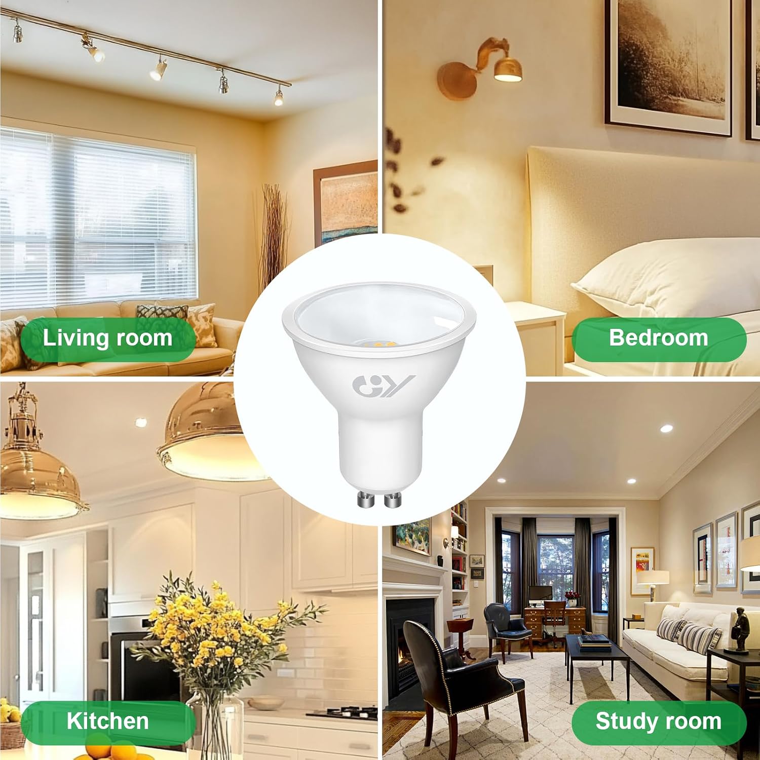 Detalle de GY GU10 2.9W LED Bulb (6500K) – 520lm, Non-Dimmable, 10 Pack