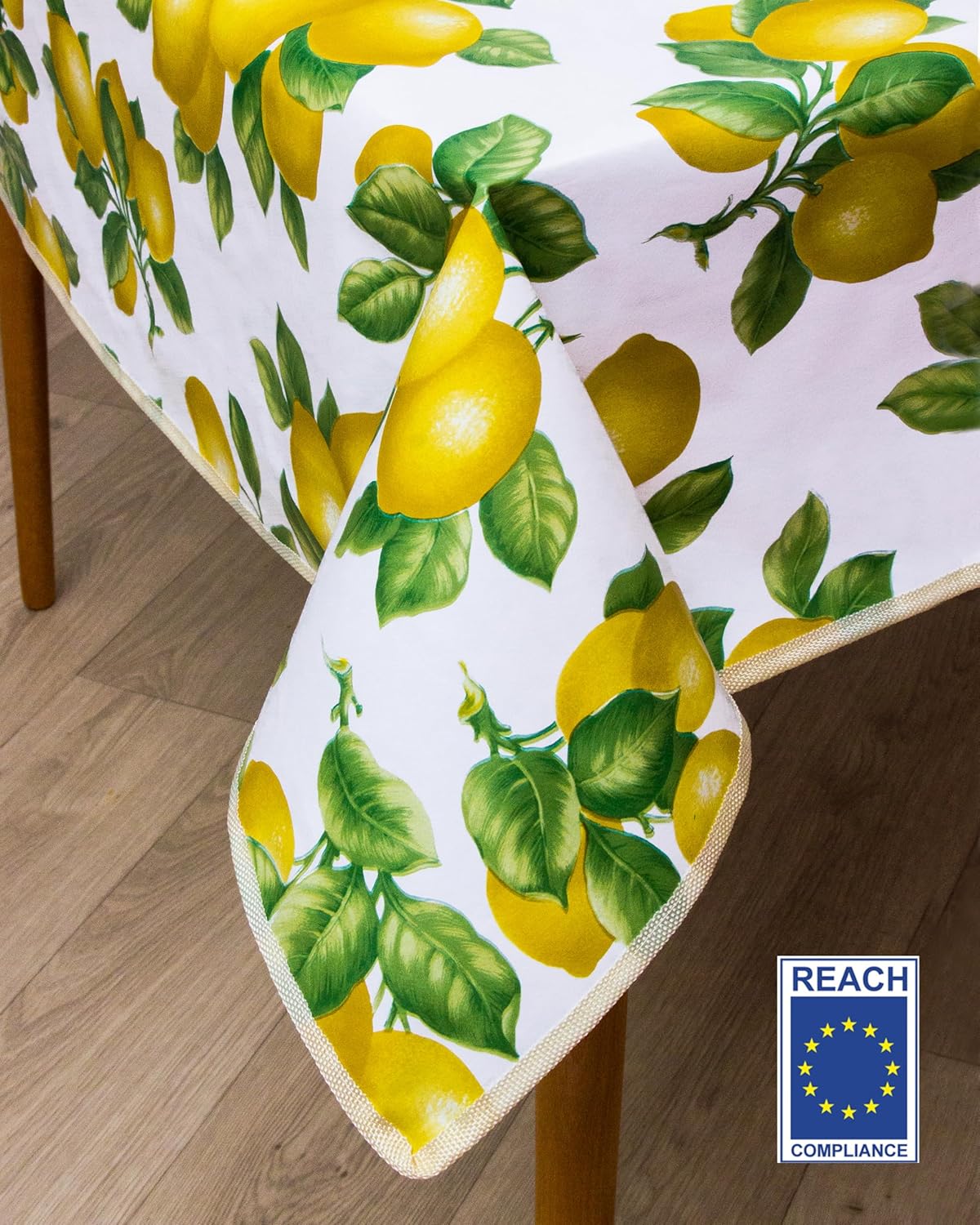 Thumbnail 5 de Wachstuch Tischdecke mit Kantenverstärkung – Wasserabweisend, 140 x 140 cm, Zitronen
