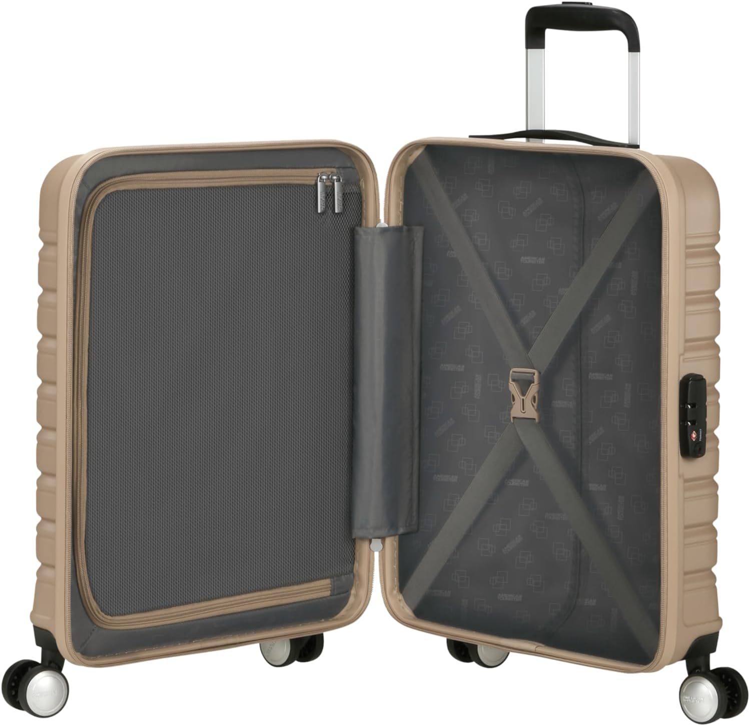 Detalle de American Tourister Flashline Hartschalenkoffer da cabina 55 x 40 x 20 cm – Ivory Gold