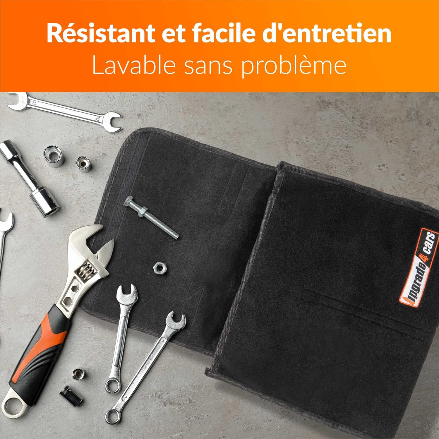 Detalle de Upgrade4cars Sac de Coffre Voiture en Feutre – Boîte de Rangement pour Outils et Entretien
