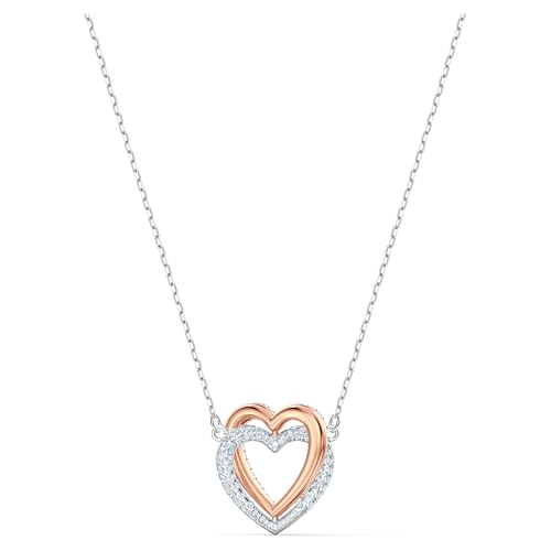 Detalle de Swarovski Infinity Necklace, Heart – White Mixed Metal Finish