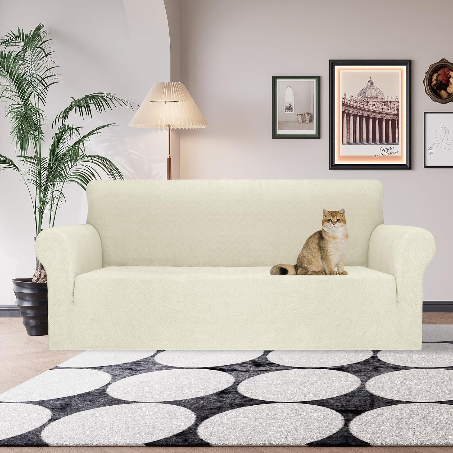 Detalle 2 de Ystyle Funda Sofa 3 Plazas Ajustable Beige