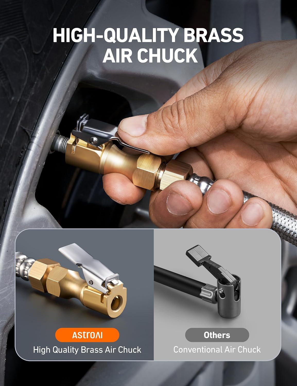 Thumbnail 3 de AstroAI Digital Tire Pressure Gauge with Heavy Duty Inflator and 250 PSI Hose