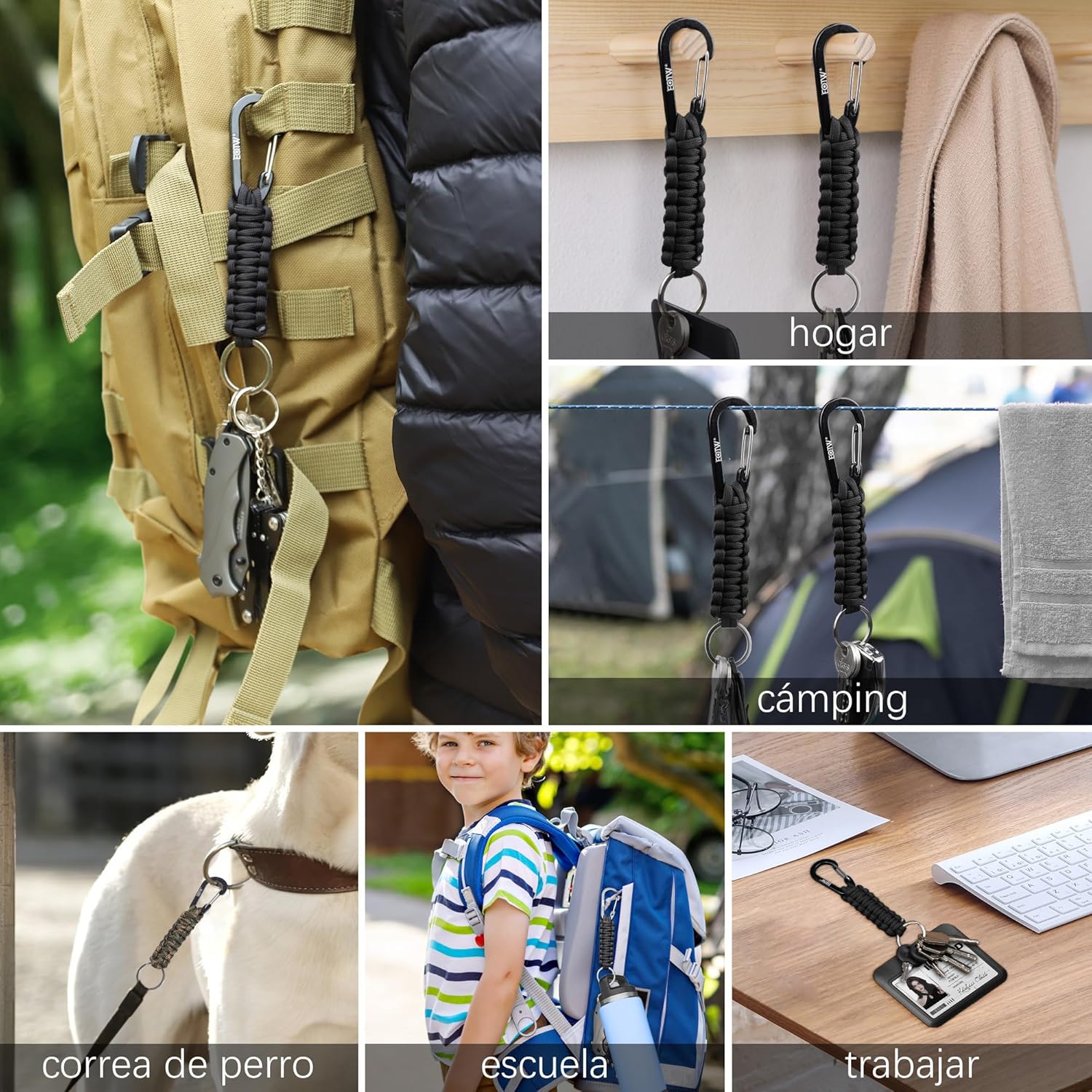 Thumbnail 7 de EOTW 2 Mosquetones Paracord para Escalada, Senderismo y Camping 🧗