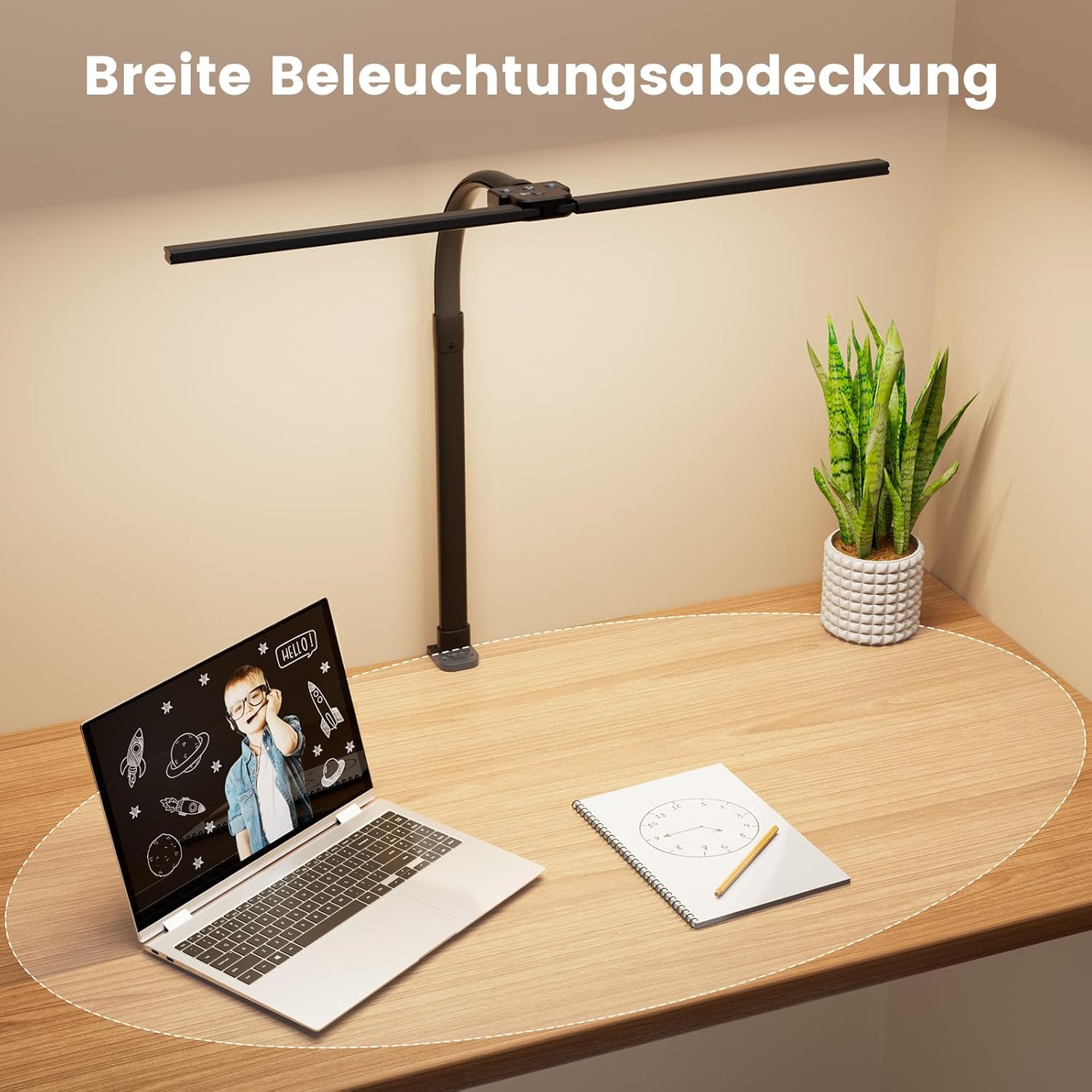Thumbnail 3 de APMIEK Doppelkopf Schreibtischlampe LED 24W