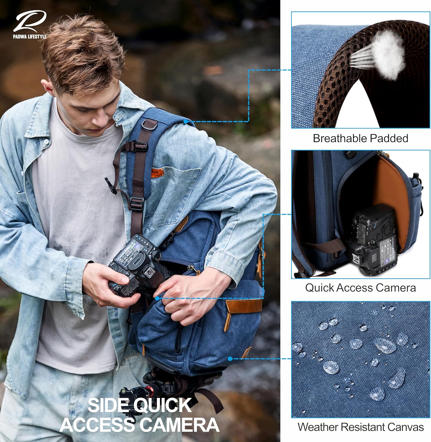Detalle 2 de Padwa Lifestyle Camera Backpack with 16” laptop