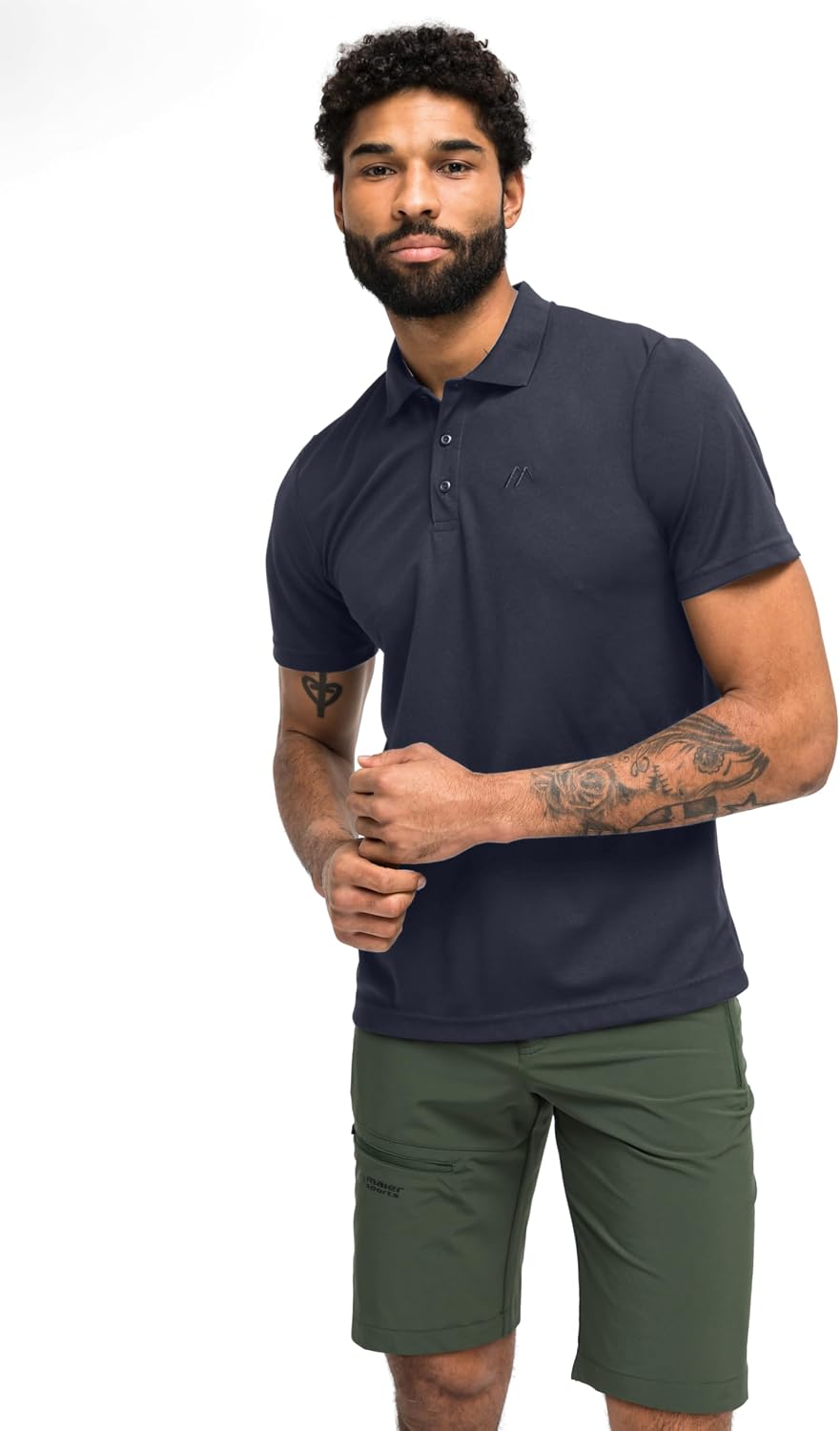 Detalle de Maier Sports Ulrich Polo pour Homme – polo fonctionnel à coupe Regular Fit avec Dryprotec et puce NFC