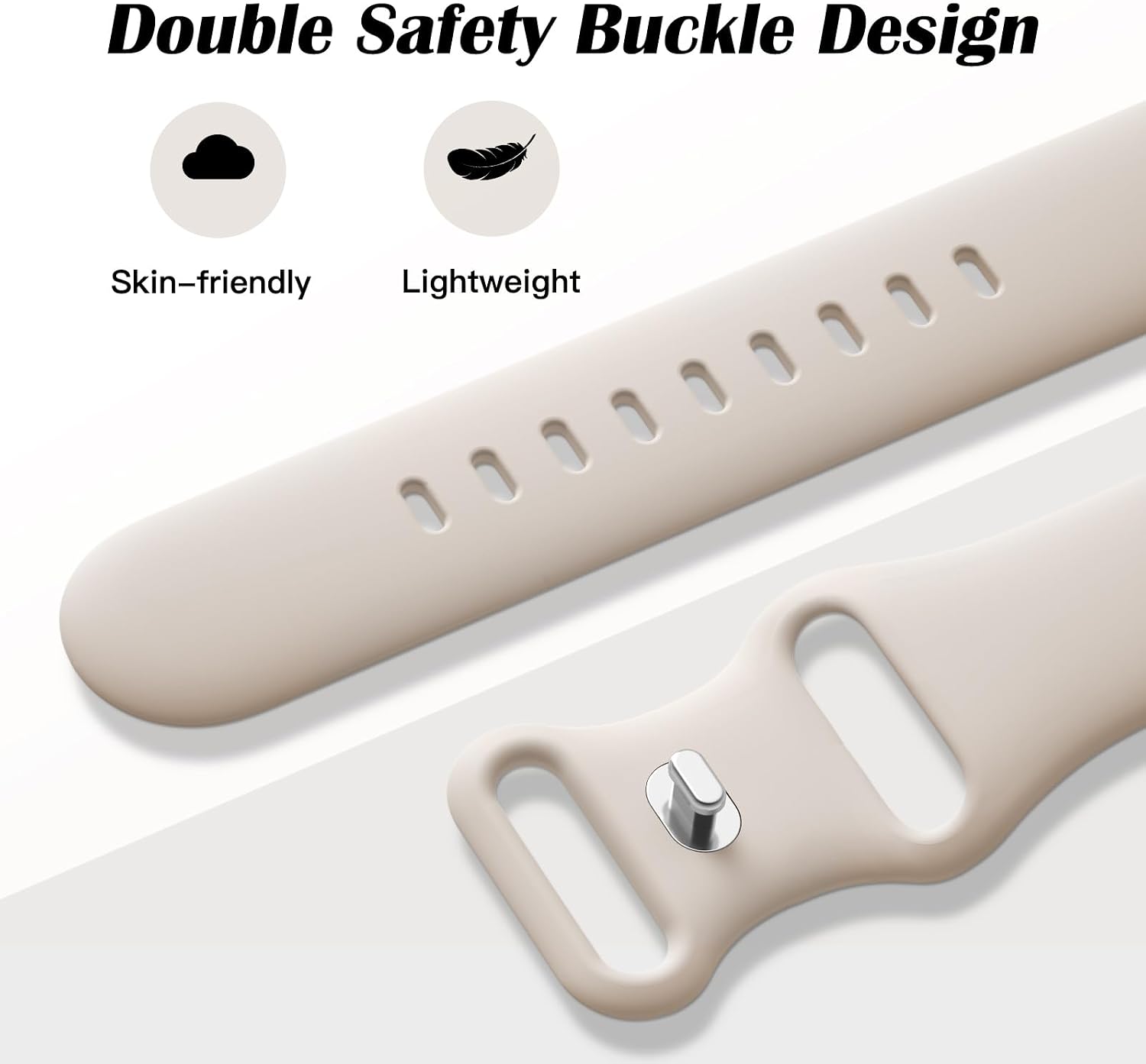 Detalle de Yoohoo 5-Pack Soft Silicone Apple Watch Strap Bands (compatible 38–49mm)