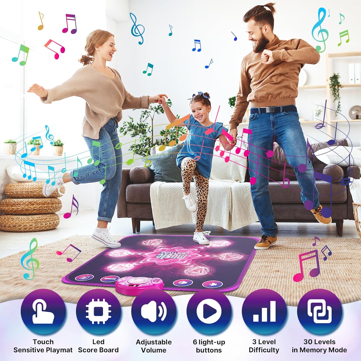 Thumbnail 3 de LEAPRCSTORE Light-Up Dance Mat Toys for Kids (6 arrows, 5 game modes)