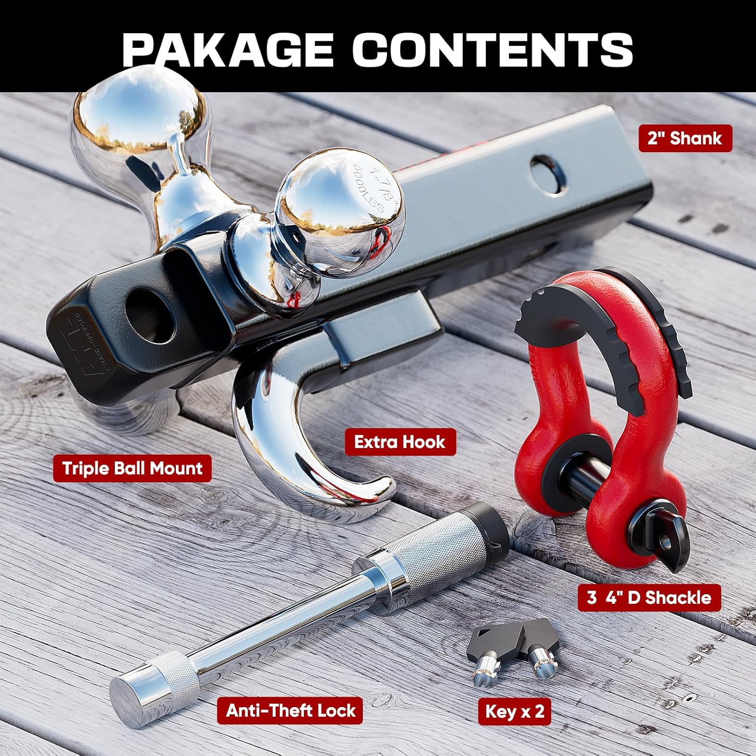 Thumbnail 3 de Ayleid Tri-Ball Hitch Mount 2-in 🚚