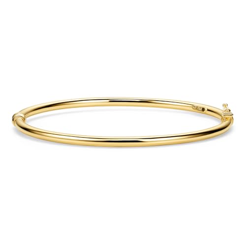 Detalle de Orovi Pulsera Rígida para Mujer: Plata de ley 925 bañada en Oro 18K, 19.5 cm