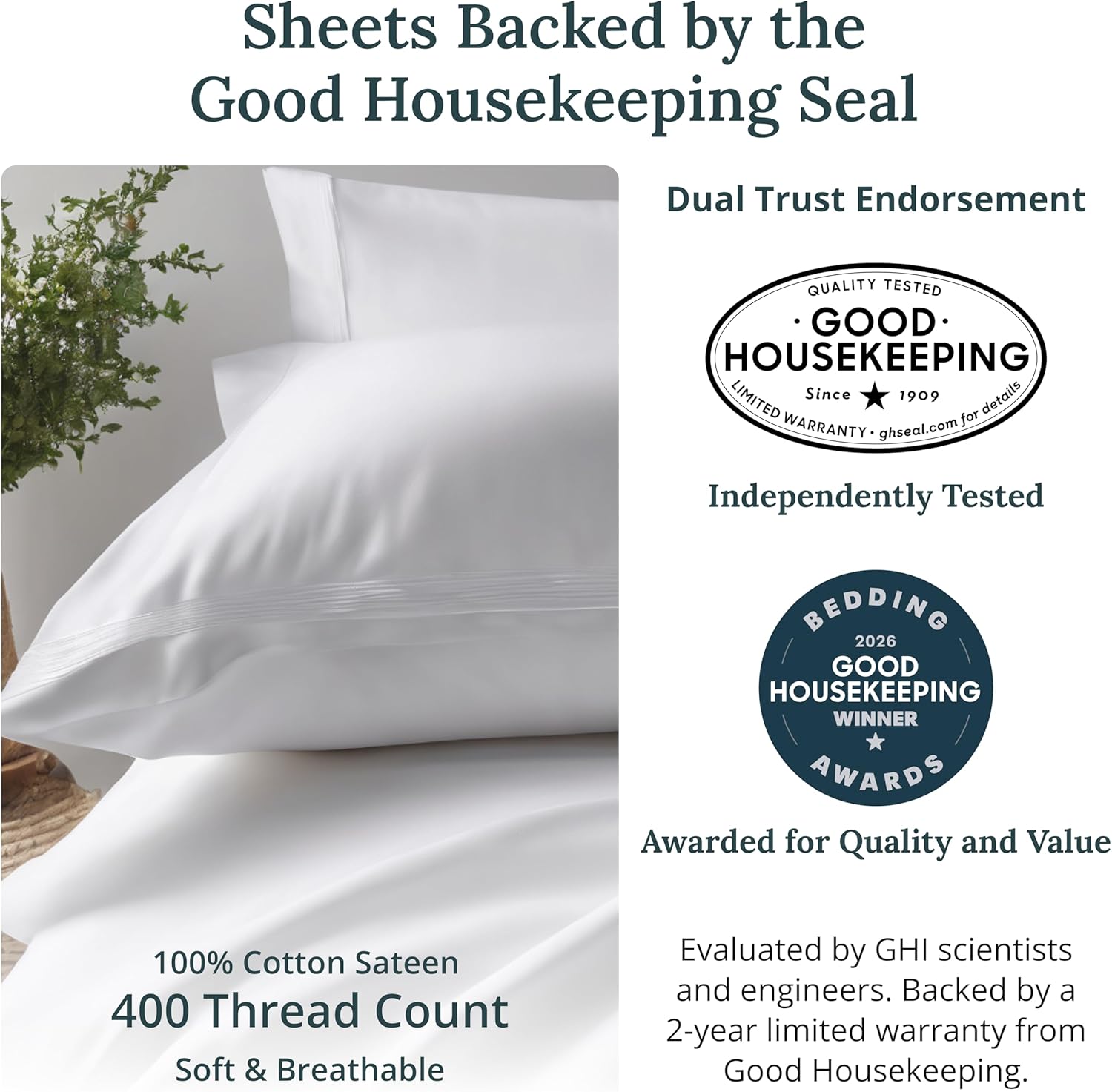 Thumbnail 1 de California Design Den 400 Thread Satin Sheets