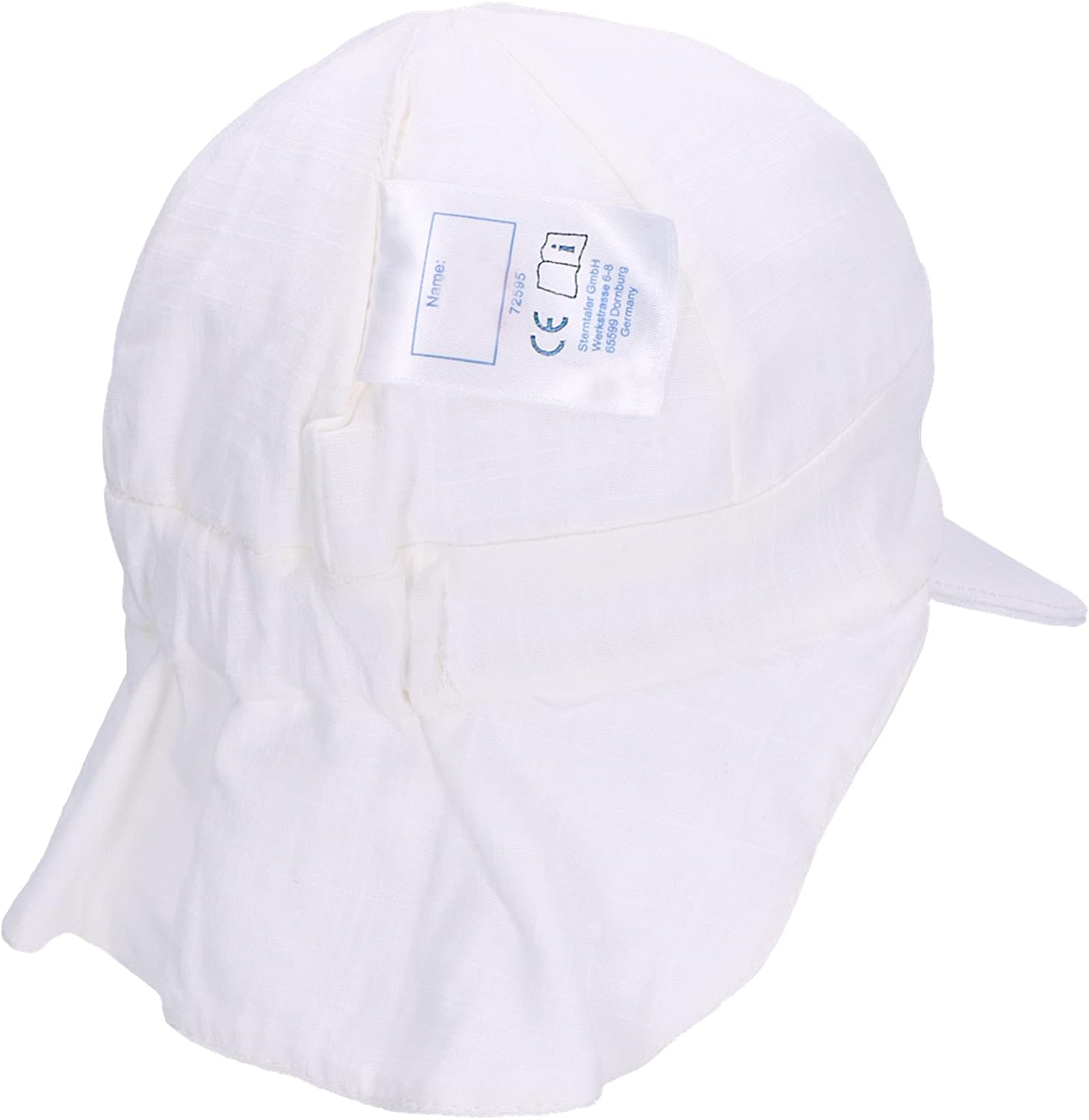 Detalle de Sterntaler Baby Schirmmütze unisex mit Nackenschutz in Leinenoptik
