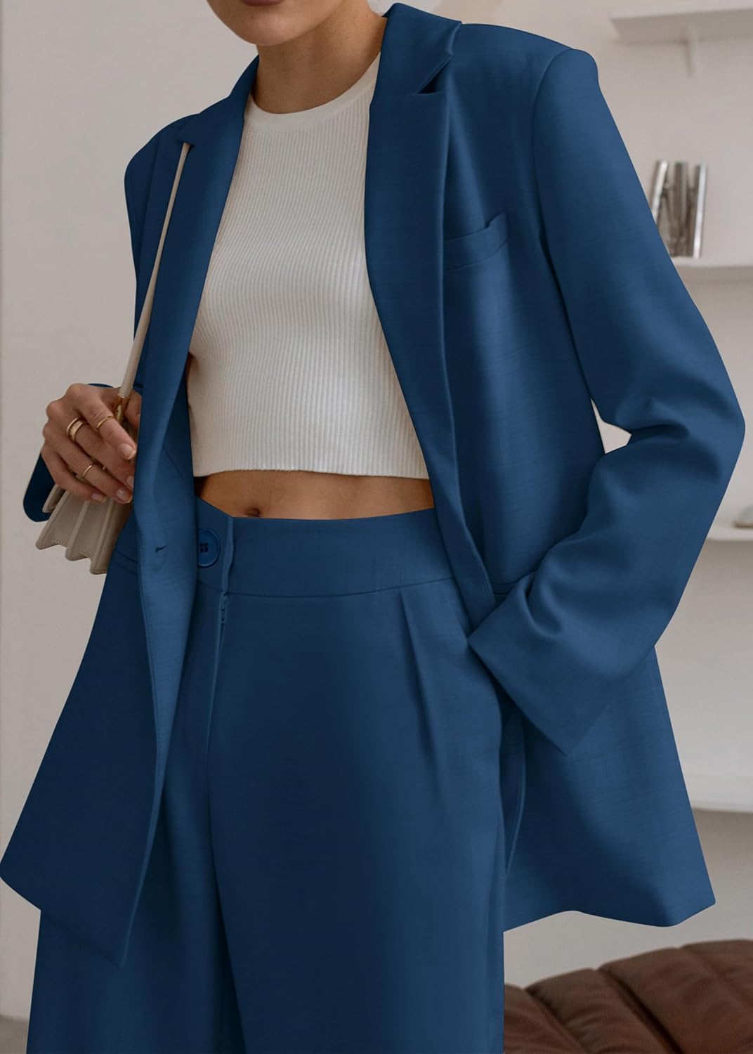 Thumbnail 6 de KIRUNDO Women Suits 2 Piece Set: Oversized Blazer + Wide Leg Pants Review