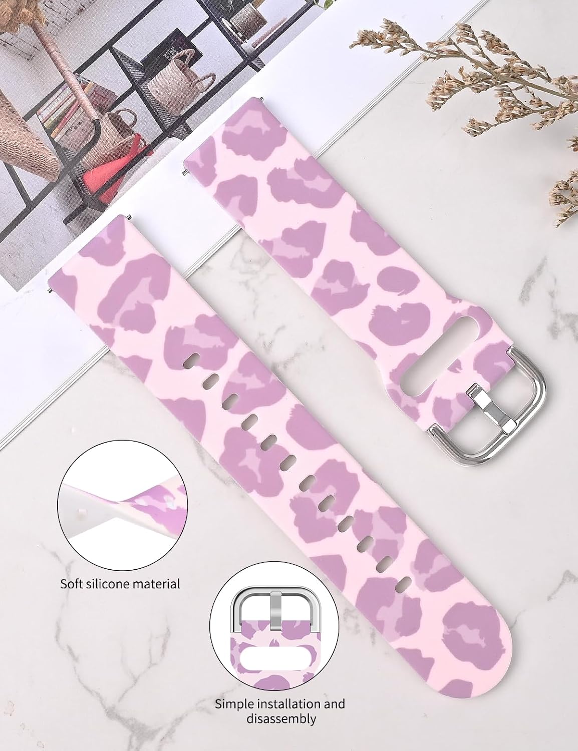 Thumbnail 2 de Vozehui Leopard Printed Silicone Strap for Samsung Galaxy Watch Series