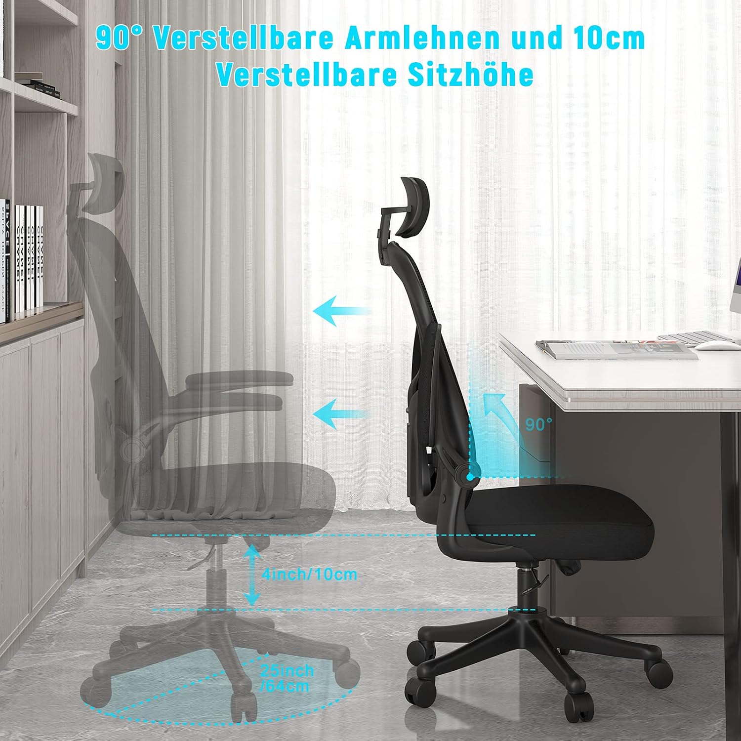 Thumbnail 6 de naspaluro Ergonomischer Bürostuhl 360°-Drehstuhl