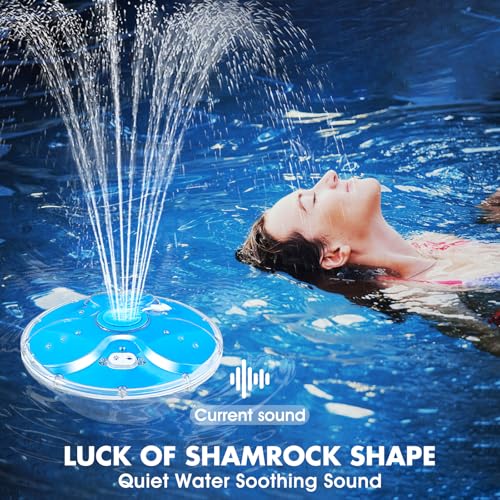 Detalle de DeeprBling Fuente Flotante para Piscina con Luces Subacuáticas, Ancla y Control Remoto