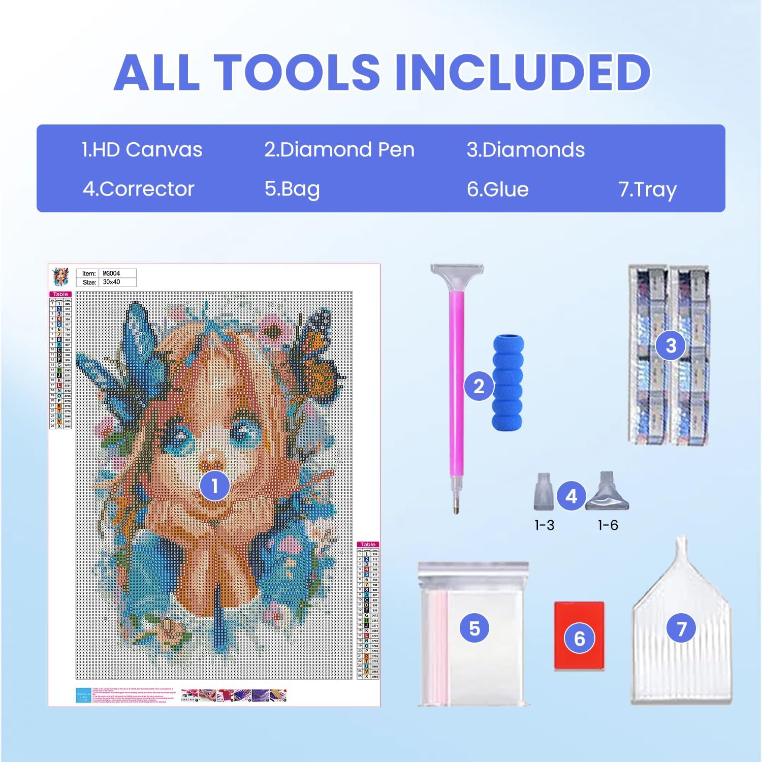 Detalle de Amaieuin 5D Diamond Painting Kit for Adults, Girl Design, 12 x 16 in