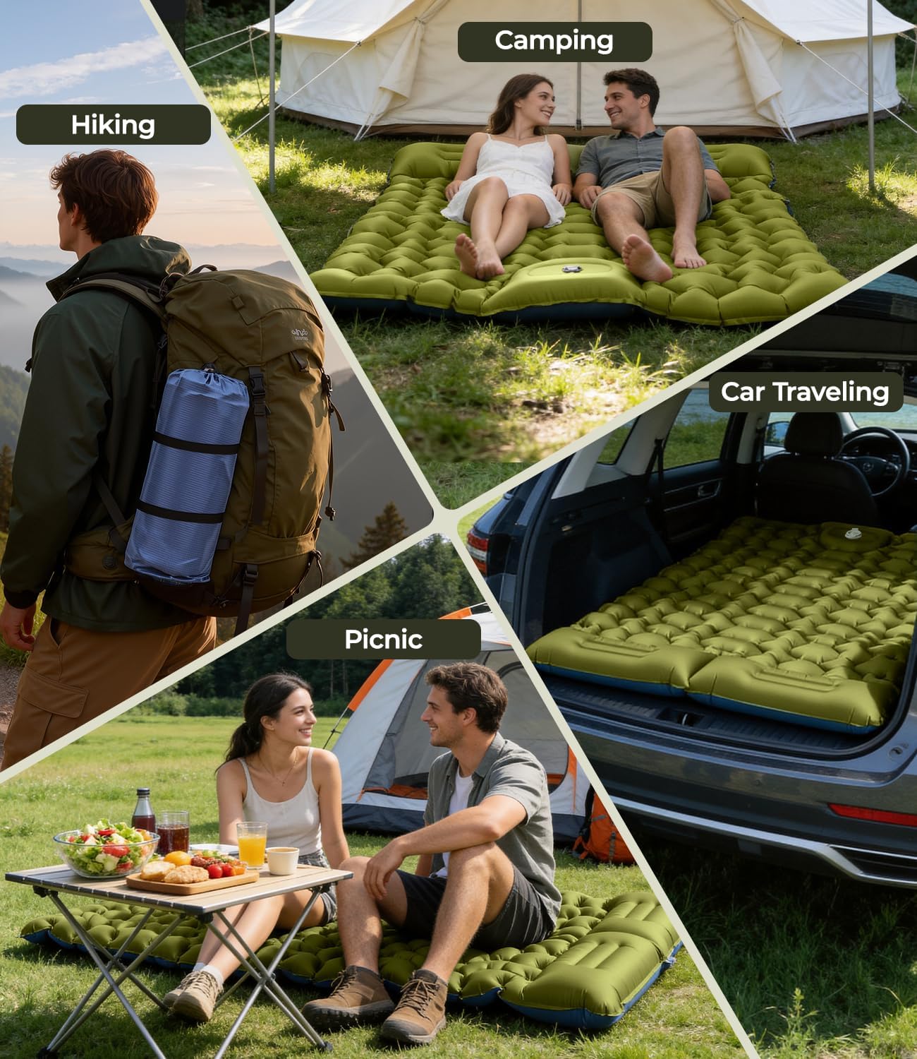 Thumbnail 4 de DoXtreme Double Self-Inflating Camping Mattress 195x134 cm, 10 cm Thick – 2 Person