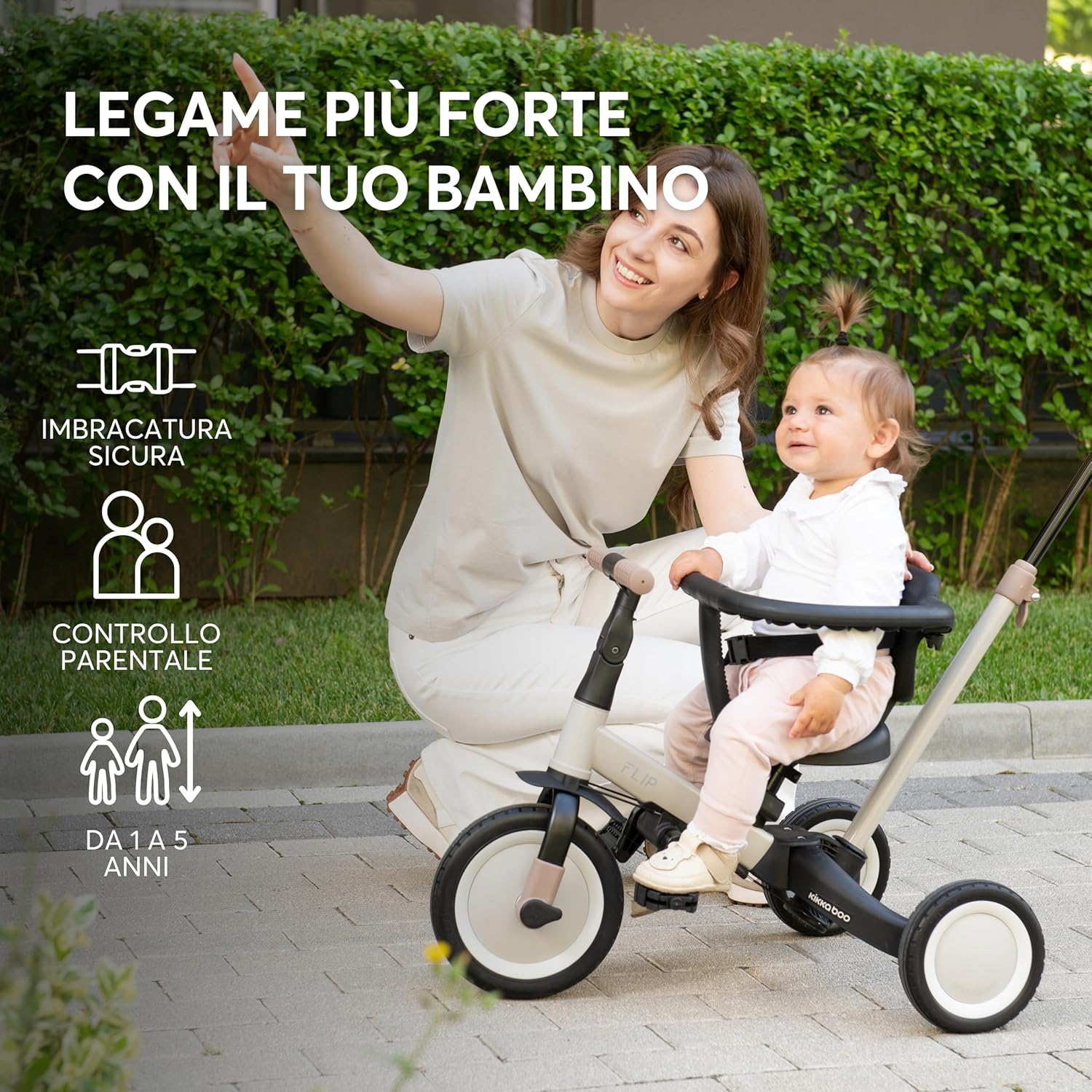 Thumbnail 6 de KikkaBoo Triciclo Evolutivo 5 in 1 FLIP: triciclo e passeggino che cresce con 1–5 anni