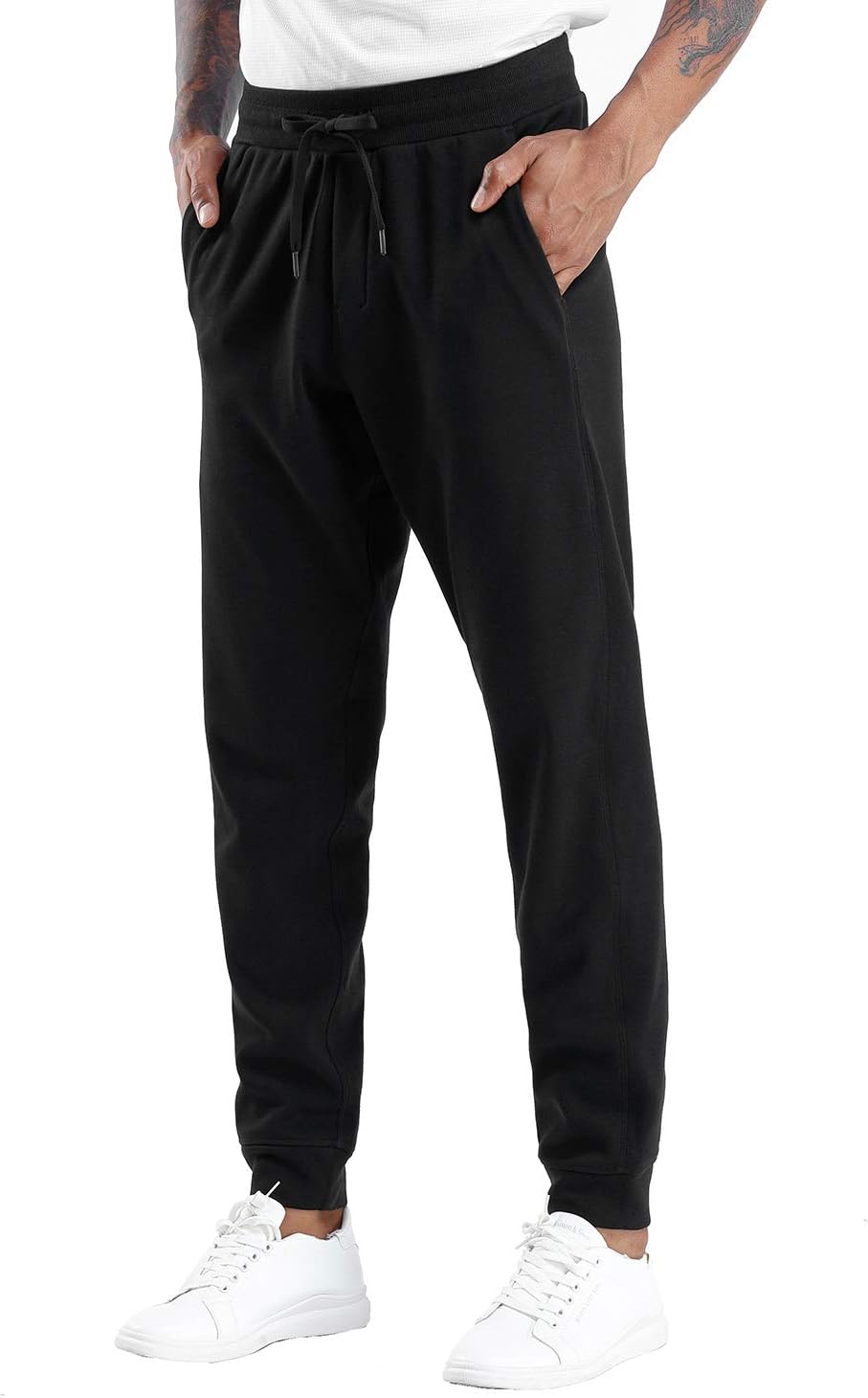 Detalle de The Gym People pantaloni da jogging da uomo in pile con tasche profonde e vestibilità ampia