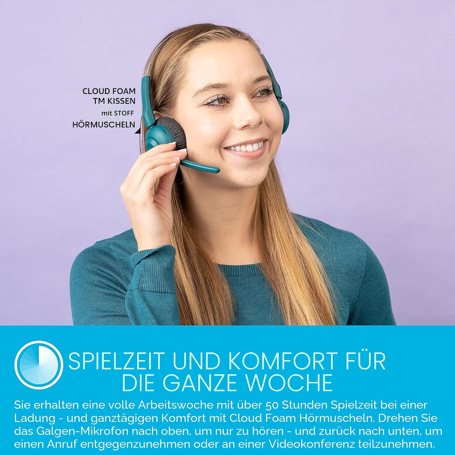 Thumbnail 4 de JLab Go Work Pop Wireless Headset 50+ Std.