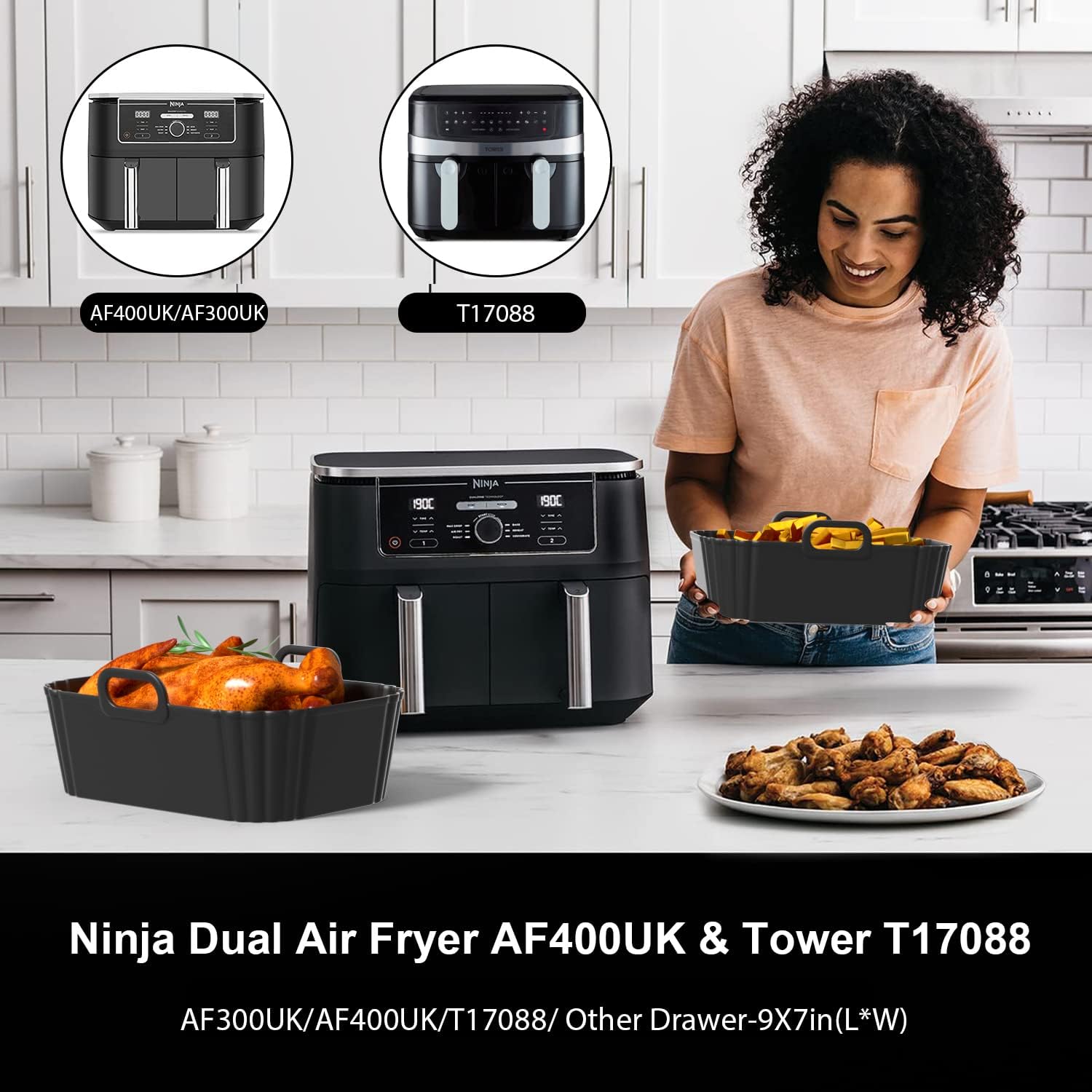 Detalle de PINTAUR Silicone Air Fryer Liner 8.67in