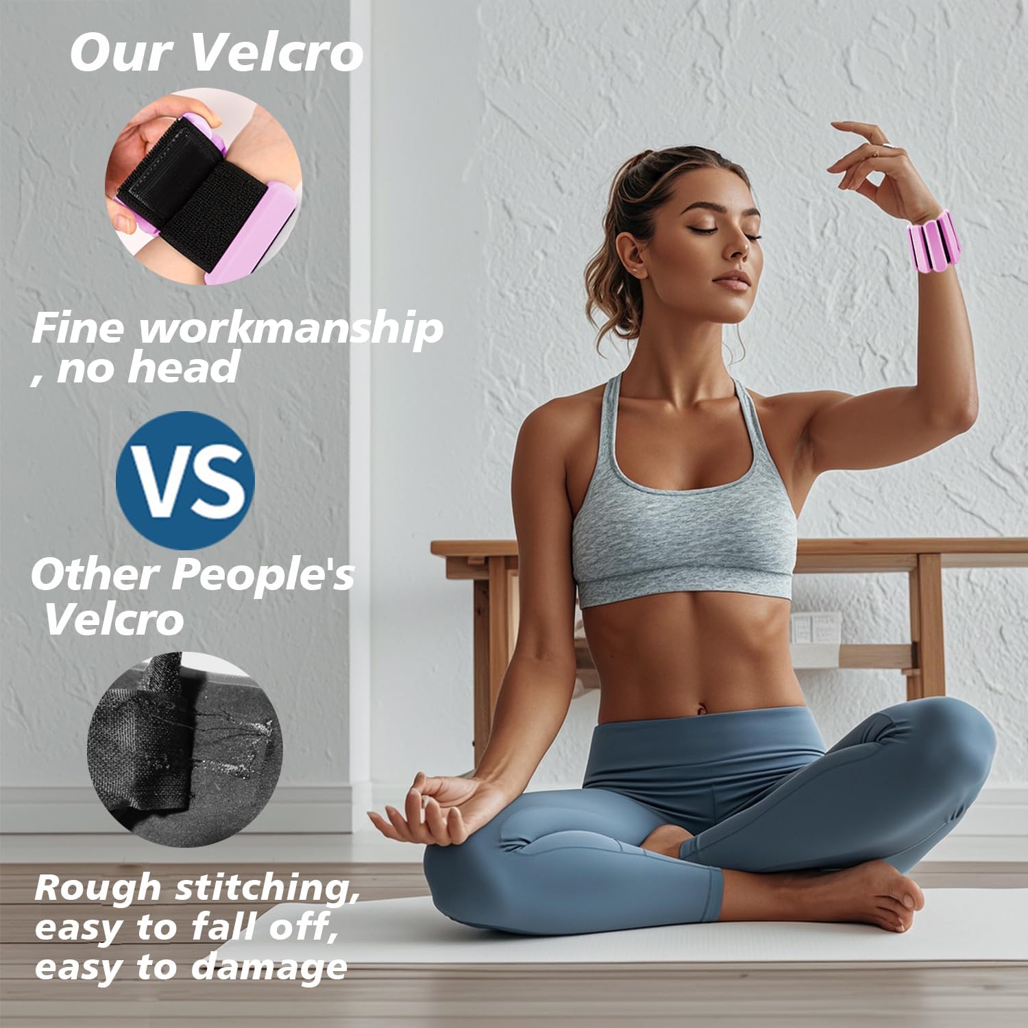 Detalle de SDATEKIT Wrist and Ankle Weights for Women & Men (2-Pack, 1 lb Each) Adjustable Silicone Wearable Weights