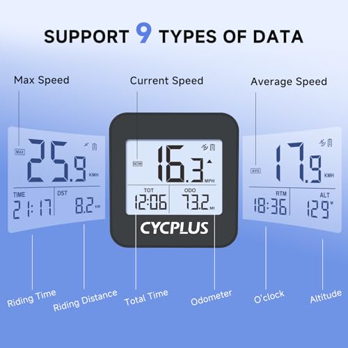 Detalle de CYCPLUS Compteur GPS Vélo sans Fil G1 – léger, étanche IPX6 et écran 2,0”