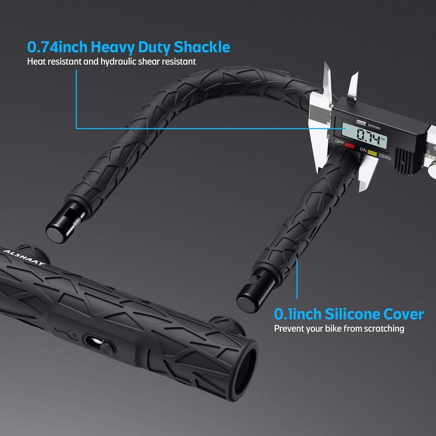 Detalle 2 de Heavy Duty Bike U Lock with 12 Ton Shear and 0.74-Inch Shackle