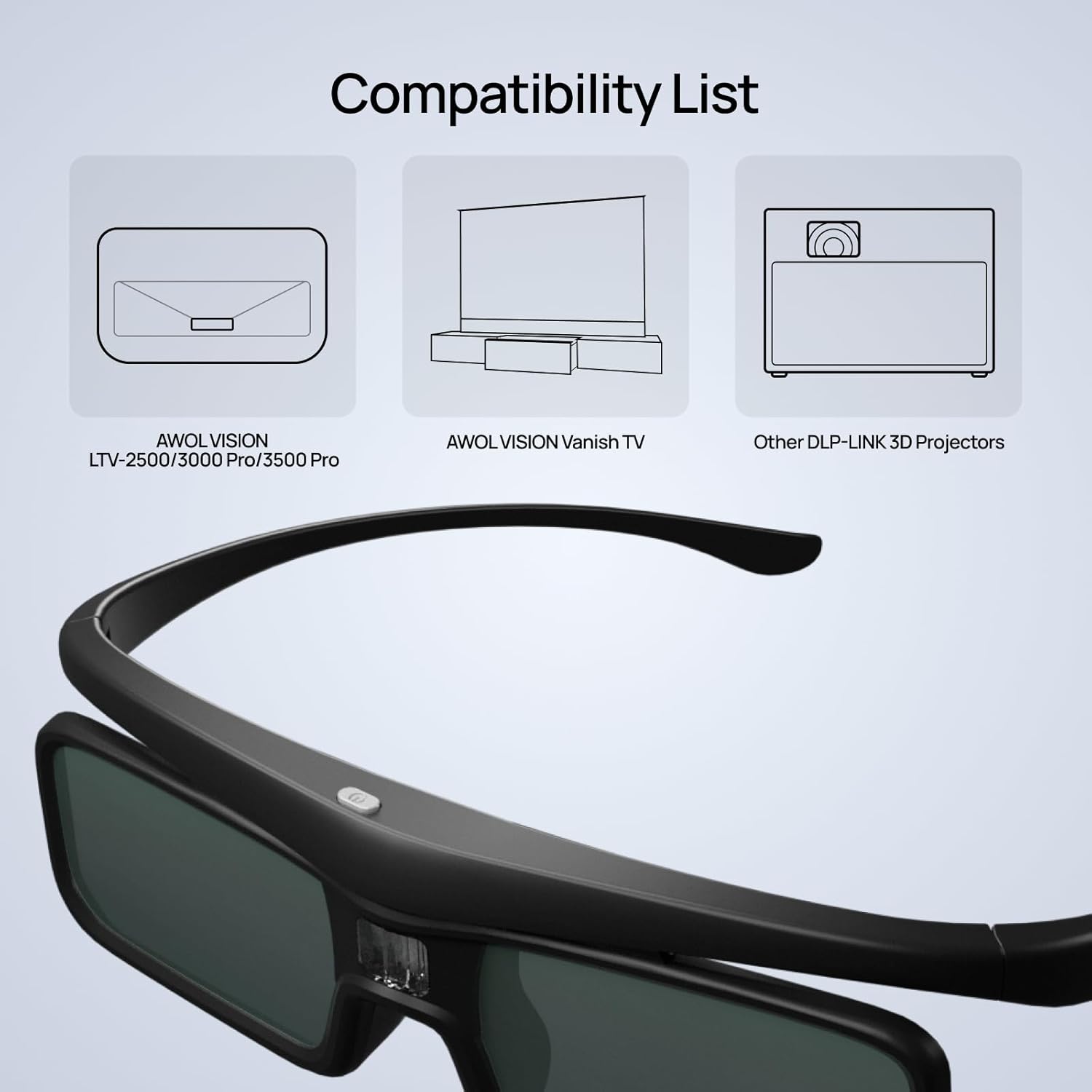Thumbnail 6 de AWOL VISION DLP Link 3D Glasses review: rechargeable, lightweight, and compatible with AWOL LTV series