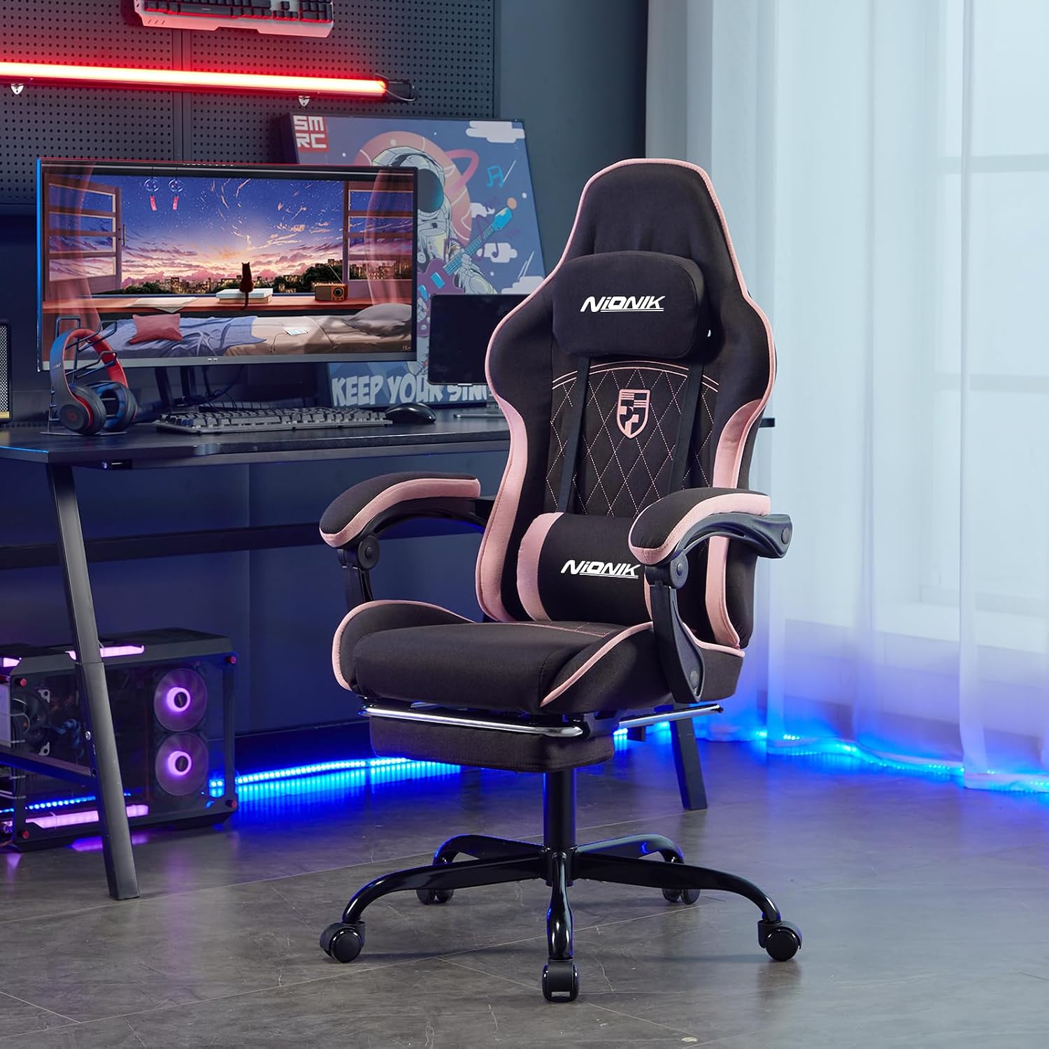 Detalle 2 de NIONIK Gaming Stuhl 180 kg Belastung