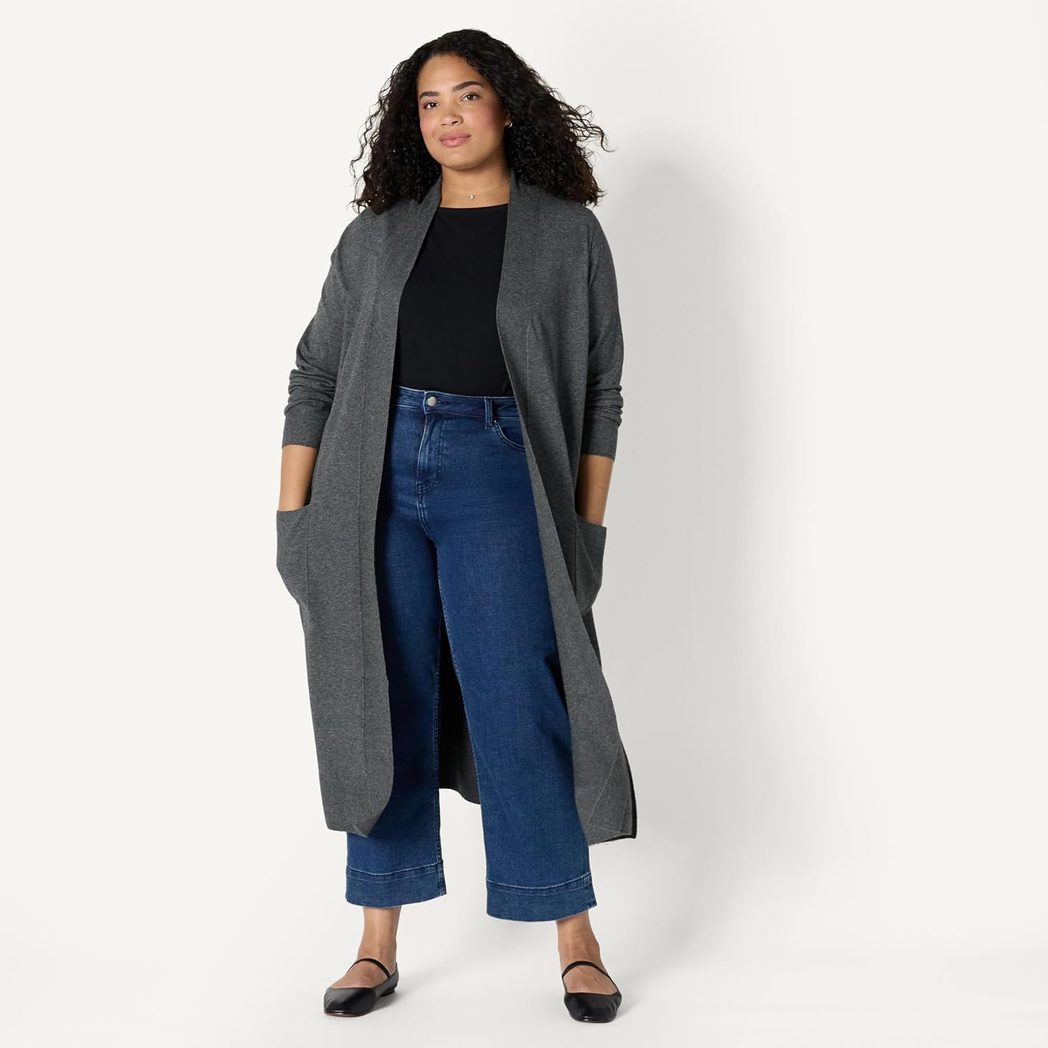 Detalle de Amazon Essentials Women's Lightweight Floor Length Longline Cardigan