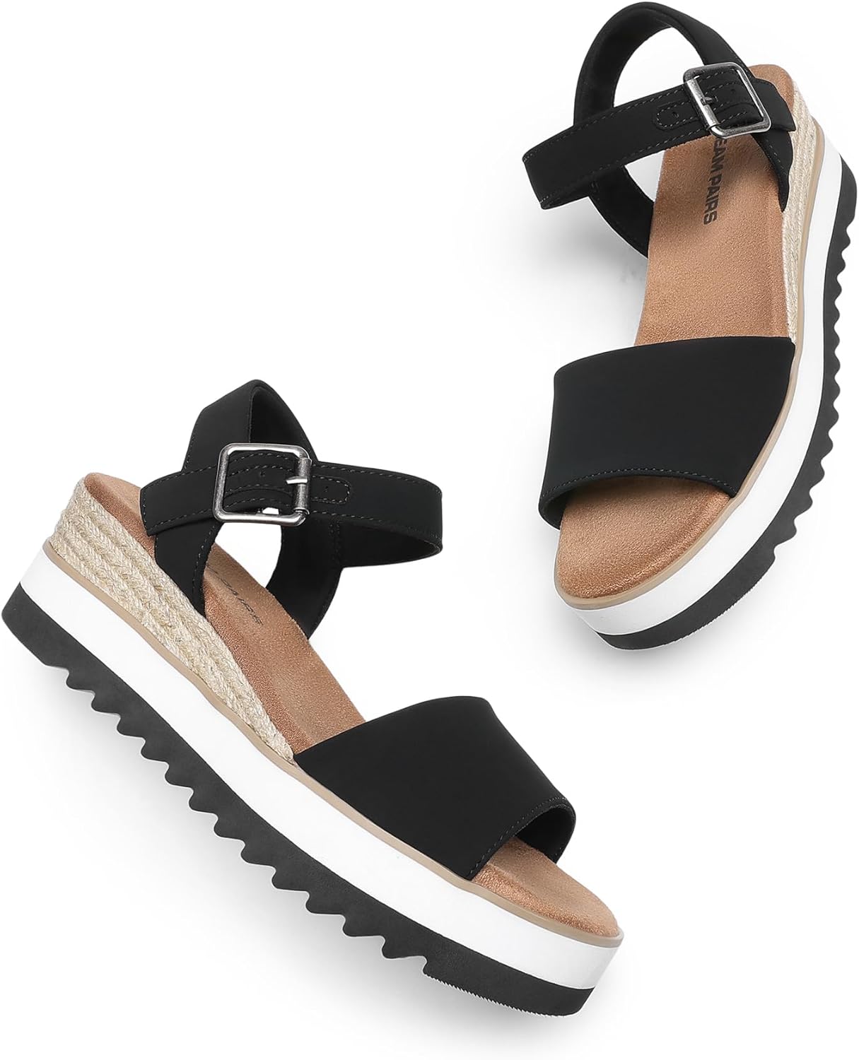 Thumbnail 4 de DREAM PAIRS Damen Espadrilles Sandalen mit offener Zehenpartie – elegantes Plateau, Hineinschlüpfen