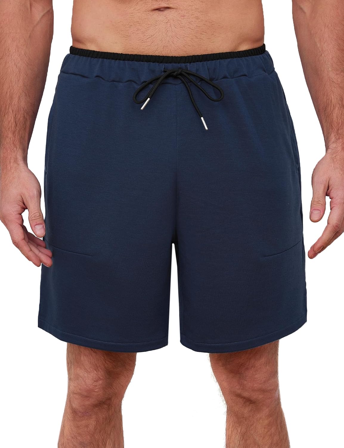 Thumbnail 5 de Wayleb Men’s Cotton Summer Running Shorts with Zipper Pockets (XXL, Black) – Practical Everyday Gym Wear