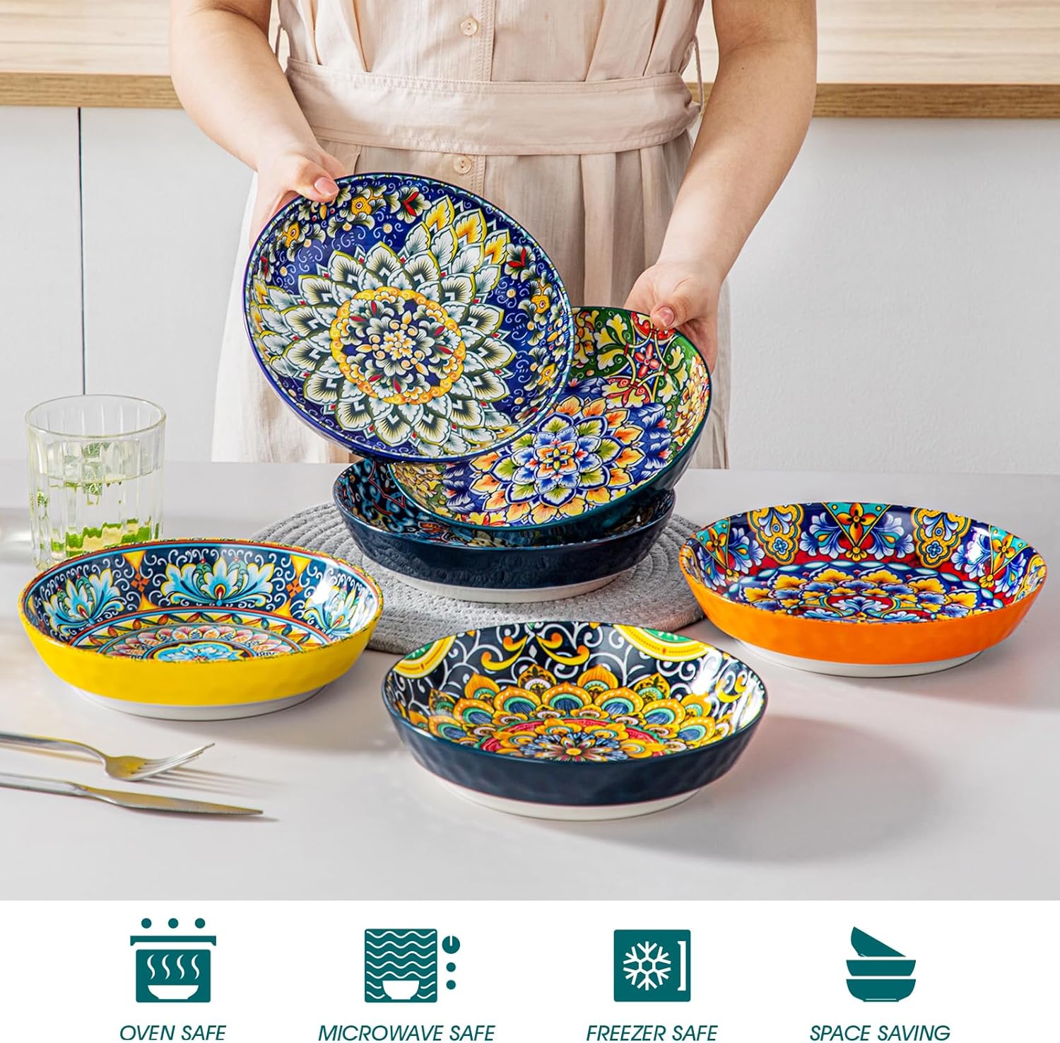 Detalle de Vancasso Pasta Bowls 32 Oz set of 6