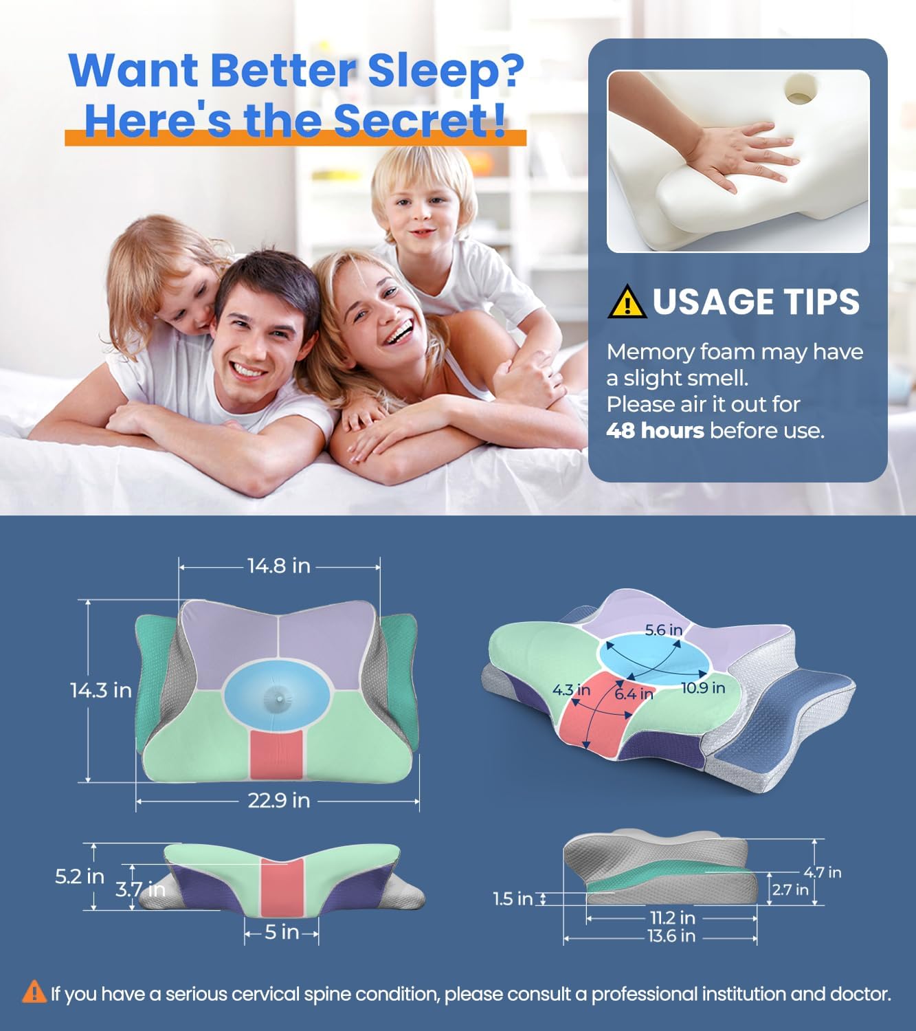 Thumbnail 6 de Cervical Contour Pillow 23.2×13.4×5.1 in