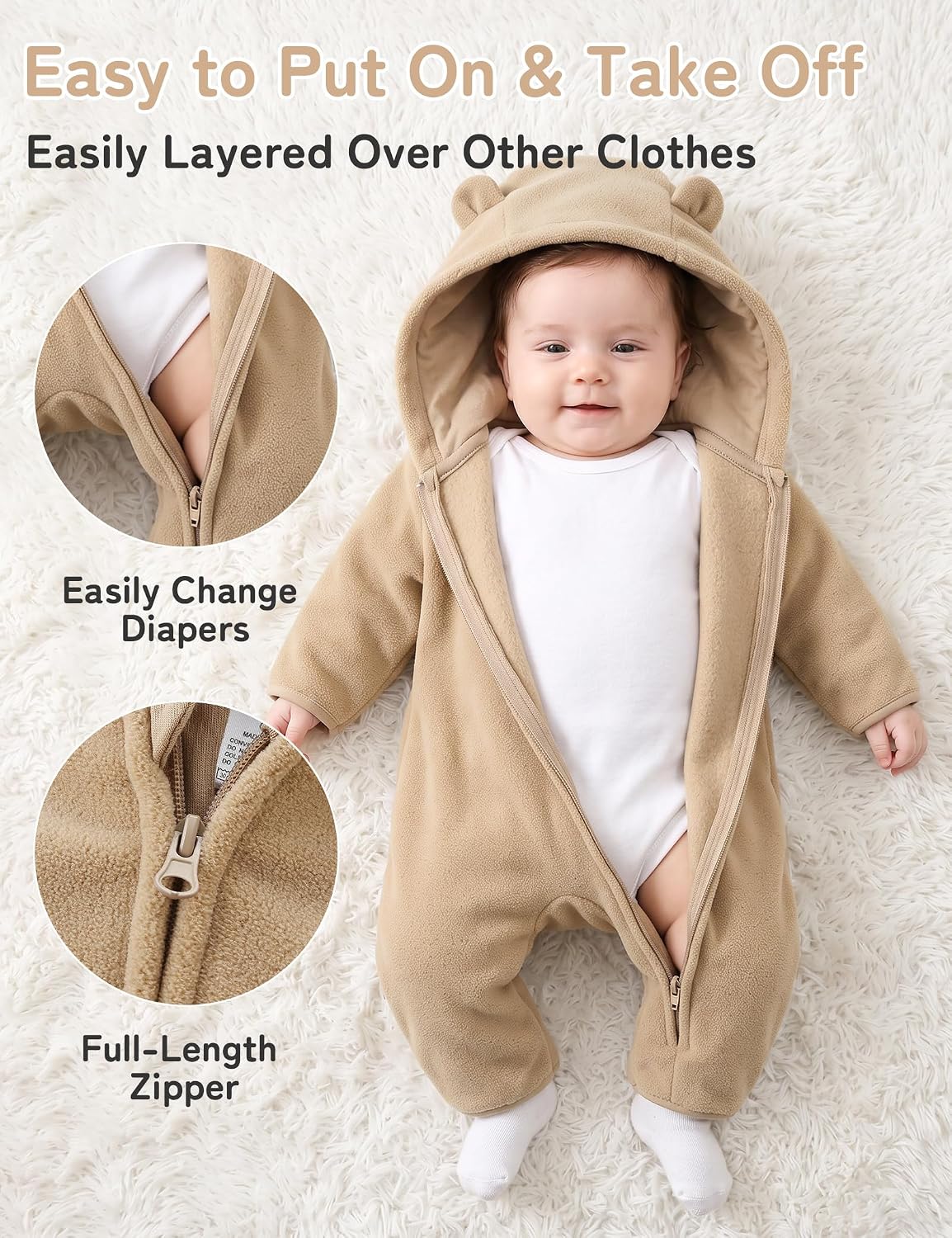 Thumbnail 6 de Babymine Baby Snowsuit Fleece