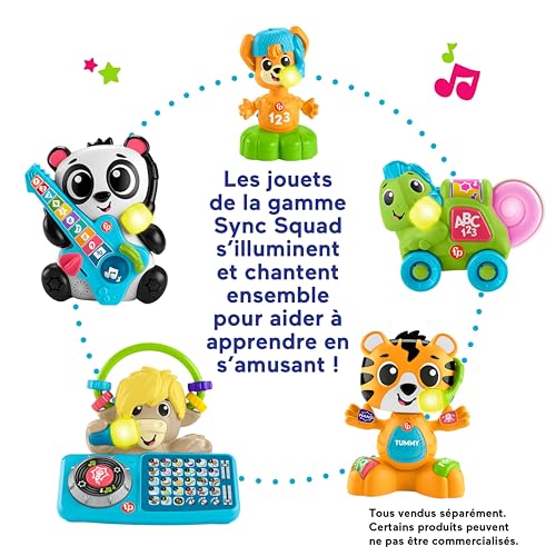 Detalle de Fisher-Price Jouet d’éveil Sync Squad Panda Chiffres (HYK95) — dès 9 mois, lumière et musique interactives