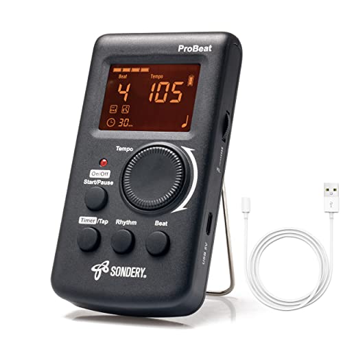 Detalle de Sondery ProBeat Digital Metronome: Rechargeable Vocal Counting for Piano, Guitar, Drum