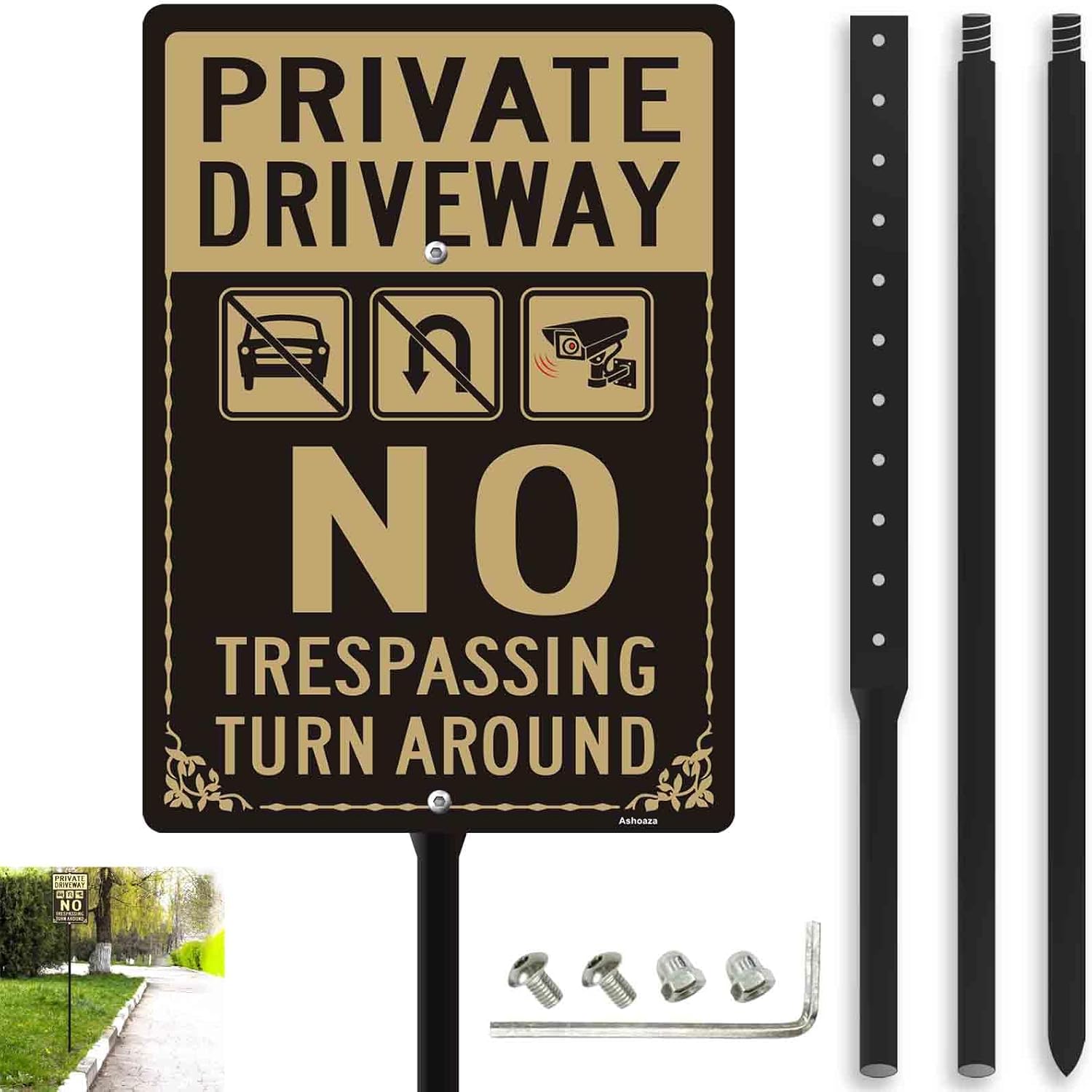 Detalle de Private Property No Trespassing Sign, solid aluminium