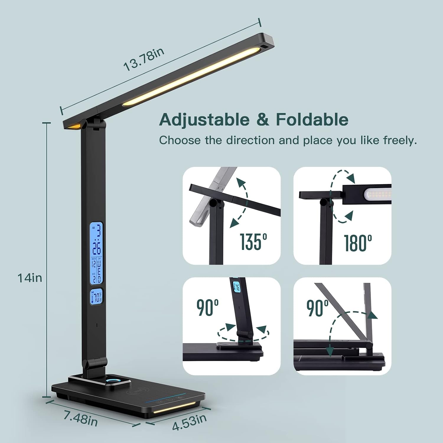 Detalle de LED desk lamp with wireless charging
