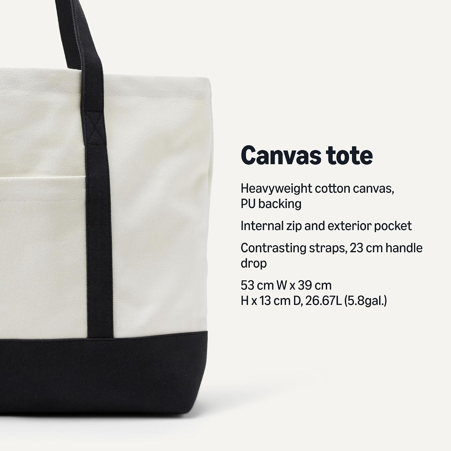 Thumbnail 1 de Amazon Essentials Unisex Large Heavy-Duty Canvas Beach Tote Bag
