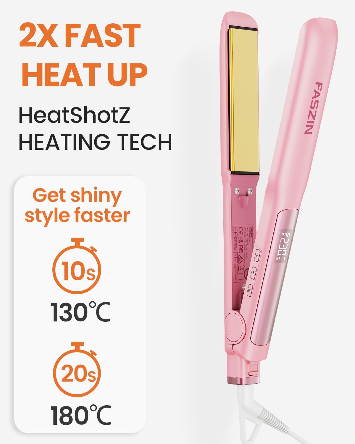 Detalle 2 de Faszin Hair Straighteners with Ionic Titanium Plate