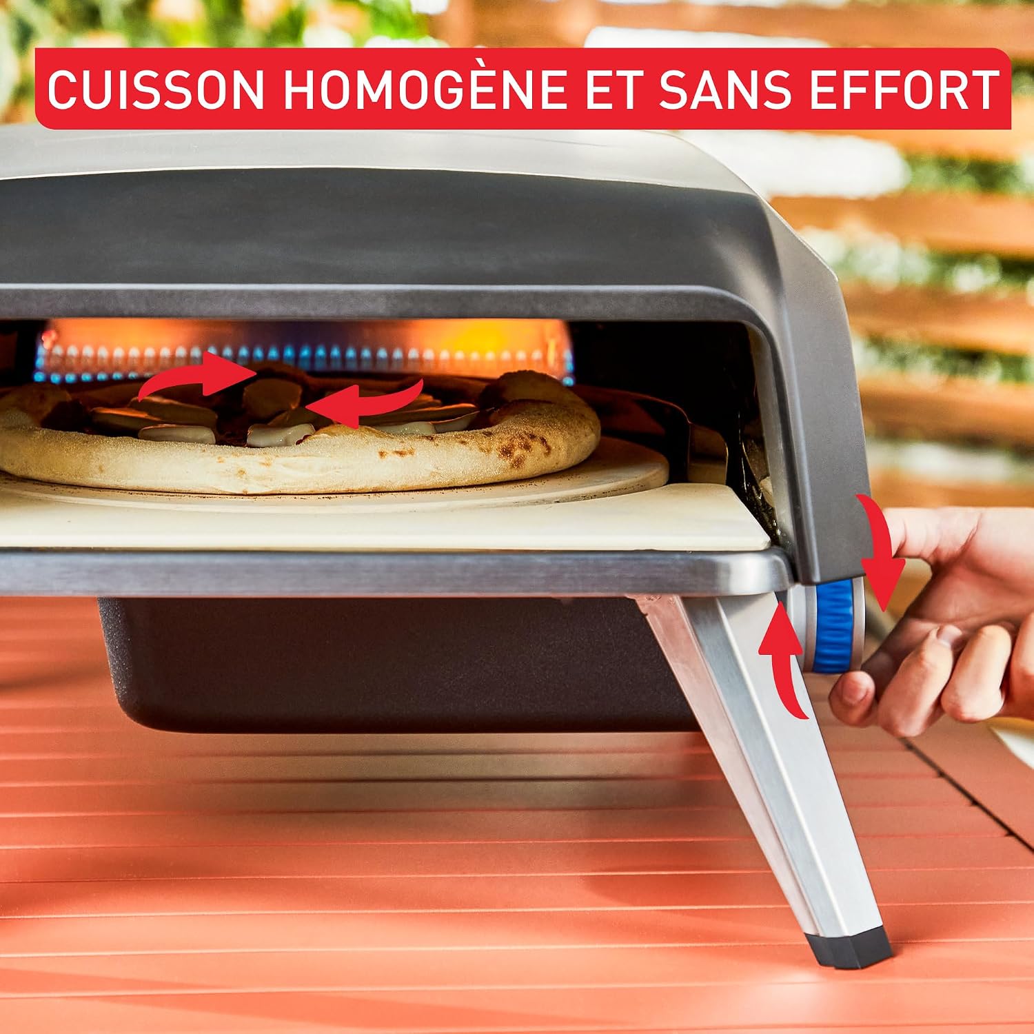 Detalle 2 de Tefal Pizza Pronto JM412010 gas-pizzaoven voor buiten met draaibare steen