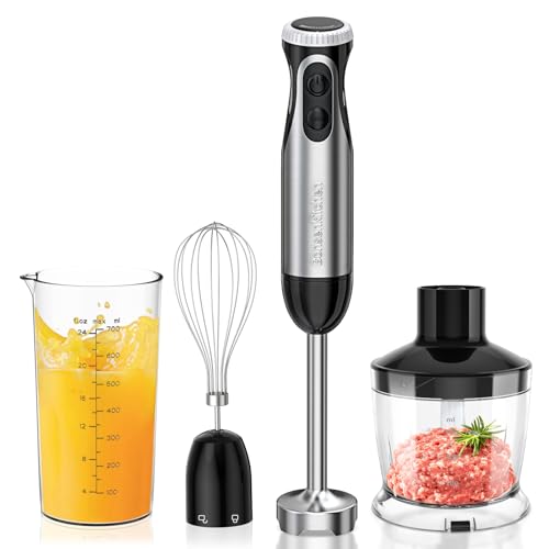 Detalle de Bonsenkitchen Frullatore a Immersione 4‑in‑1 da 1000W: potenza, versatilità e design in acciaio inox