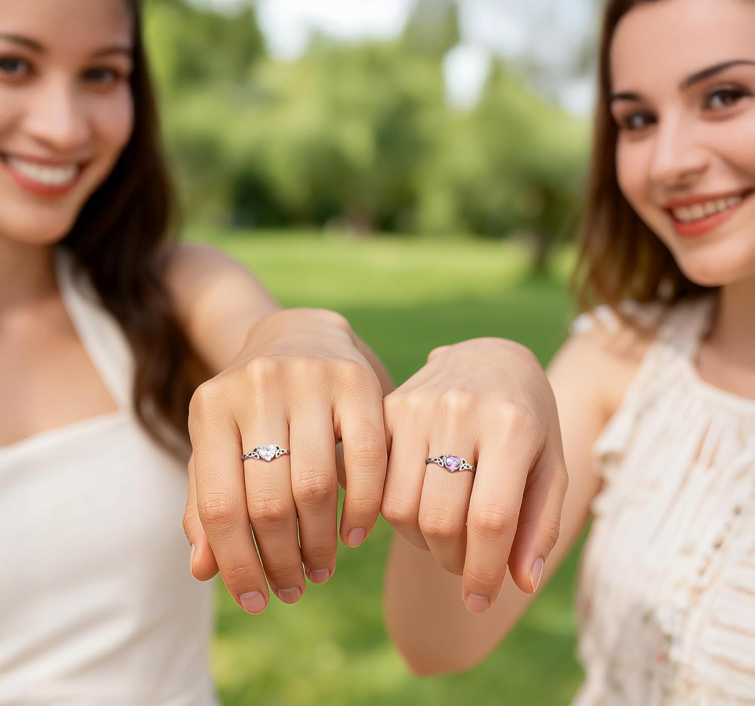 Thumbnail 5 de ChicSilver Bague femme argent 925 nœud celtique, cœur zirconia, réglable